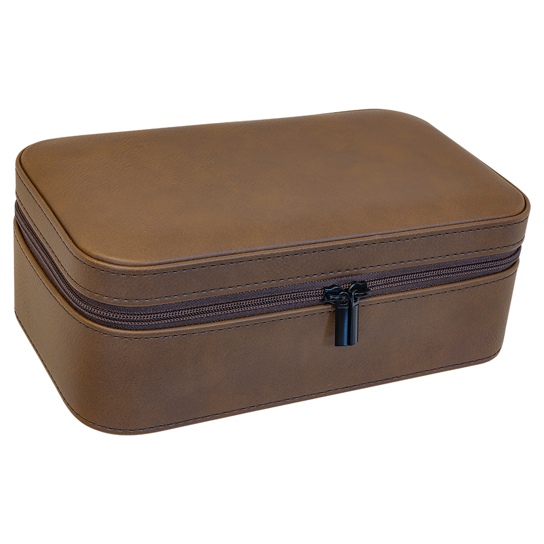 Dark Brown Large Leatherette Jewelry Box