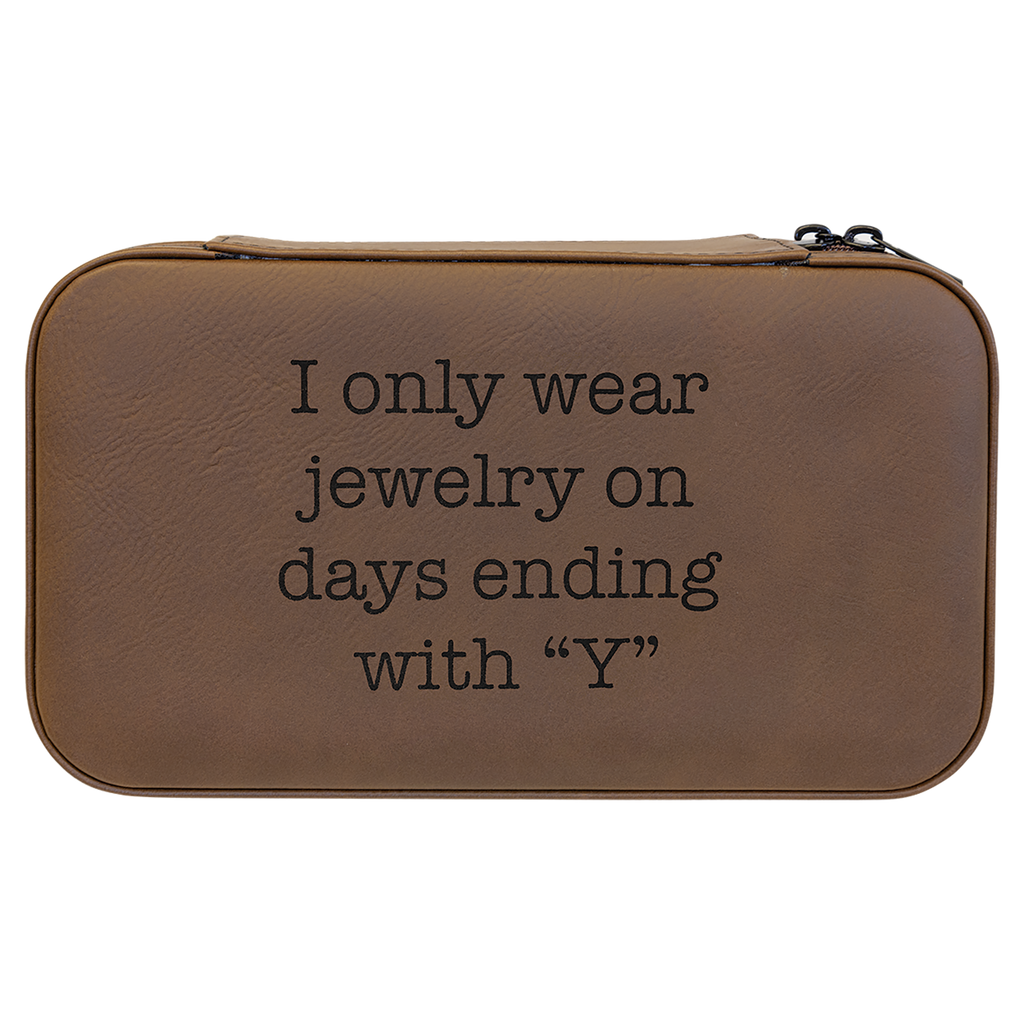Dark Brown Large Leatherette Jewelry Box