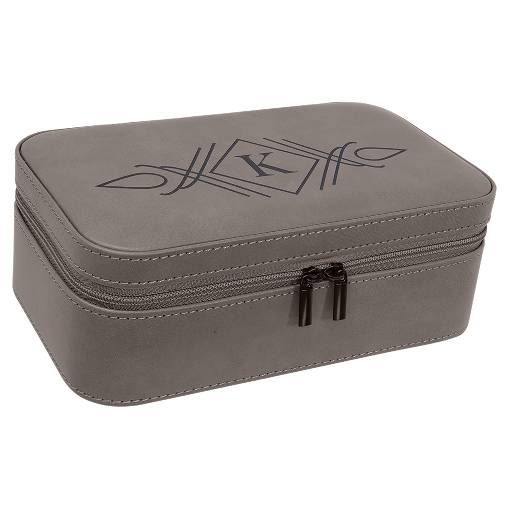 Gray Large Leatherette Jewelry Box