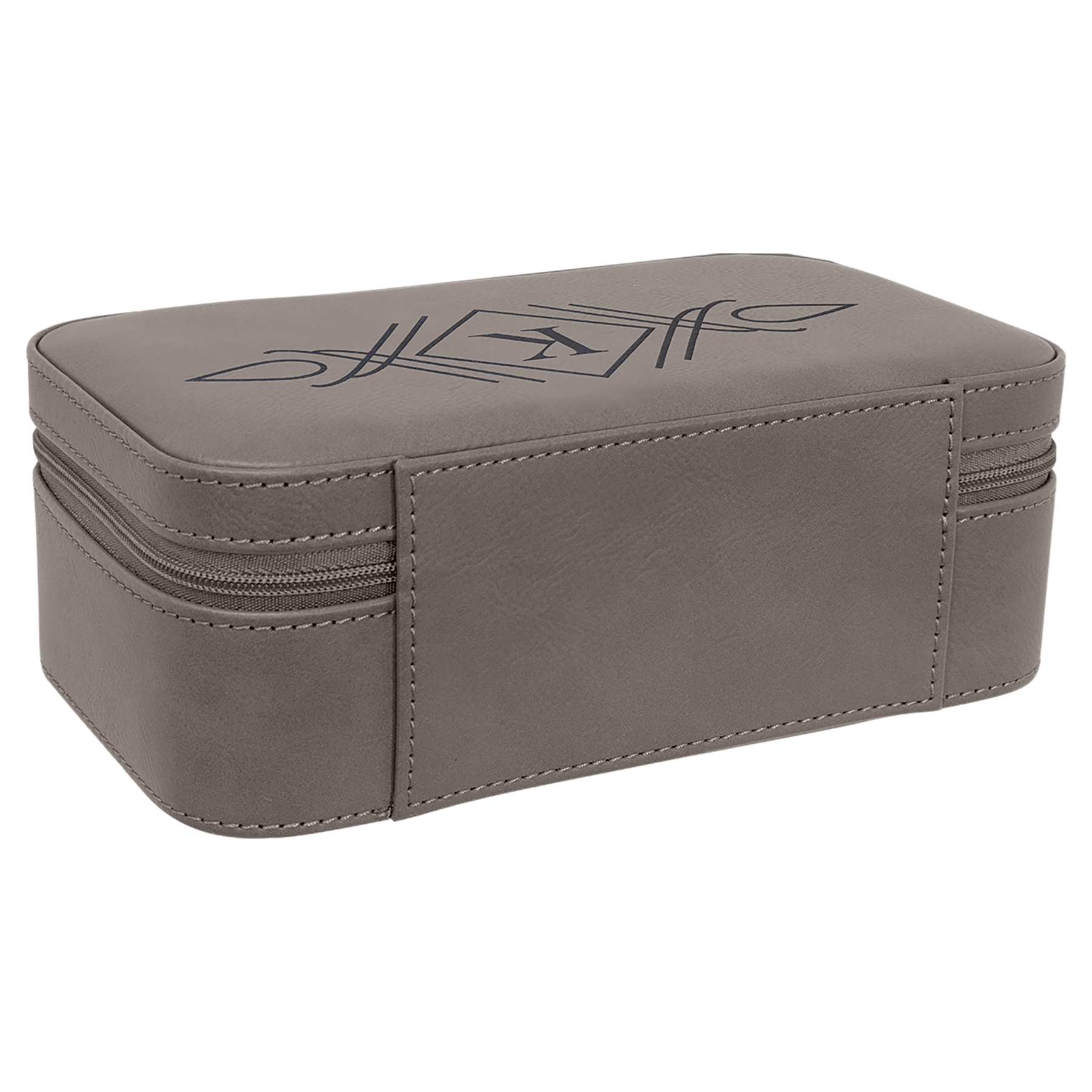 Gray Large Leatherette Jewelry Box