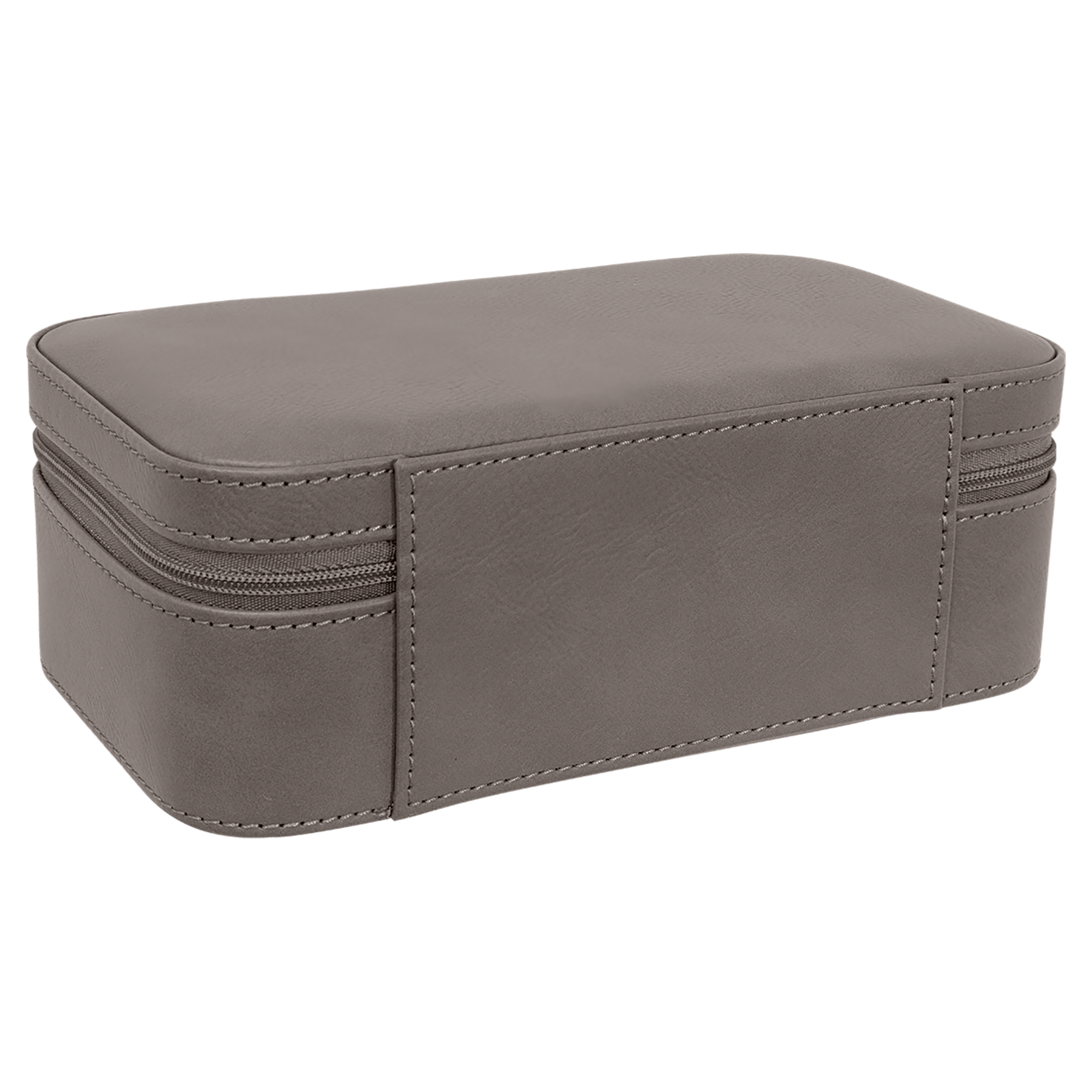 Gray Large Leatherette Jewelry Box blank-preview
