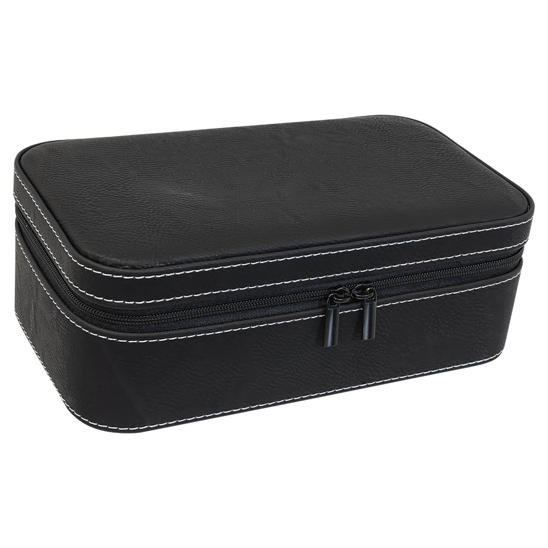 Black/Silver Large Leatherette Jewelry Box