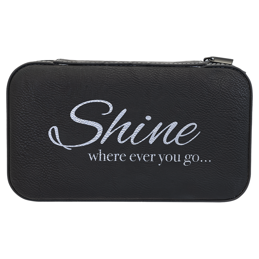 Black/Silver Large Leatherette Jewelry Box