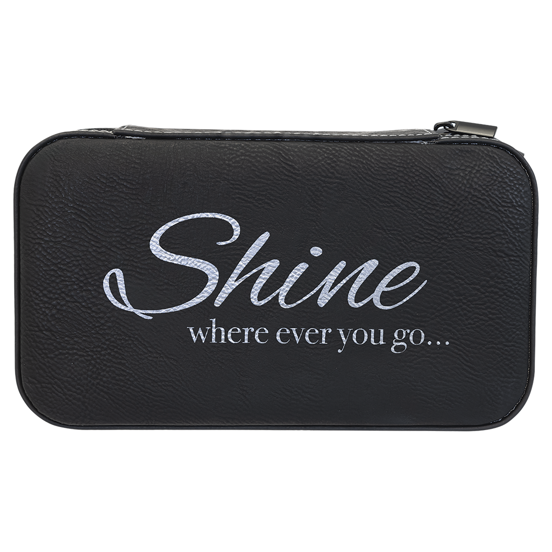 Black/Silver Large Leatherette Jewelry Box