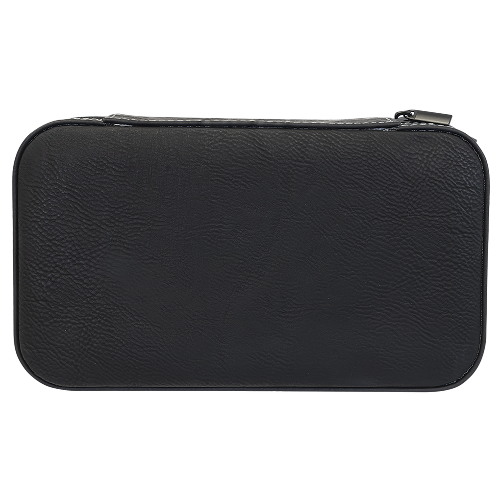 Black/Silver Large Leatherette Jewelry Box
