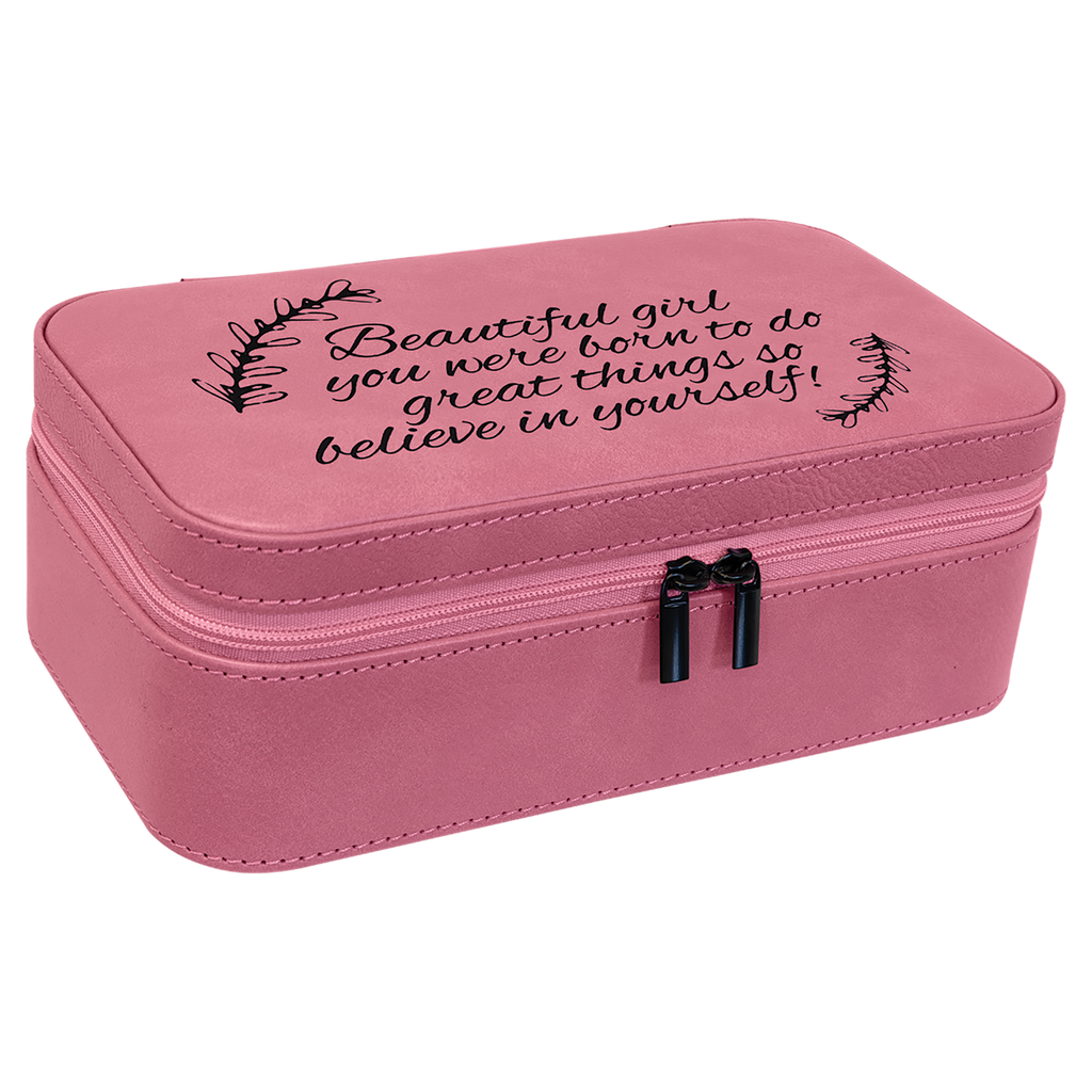 Pink Large Leatherette Jewelry Box