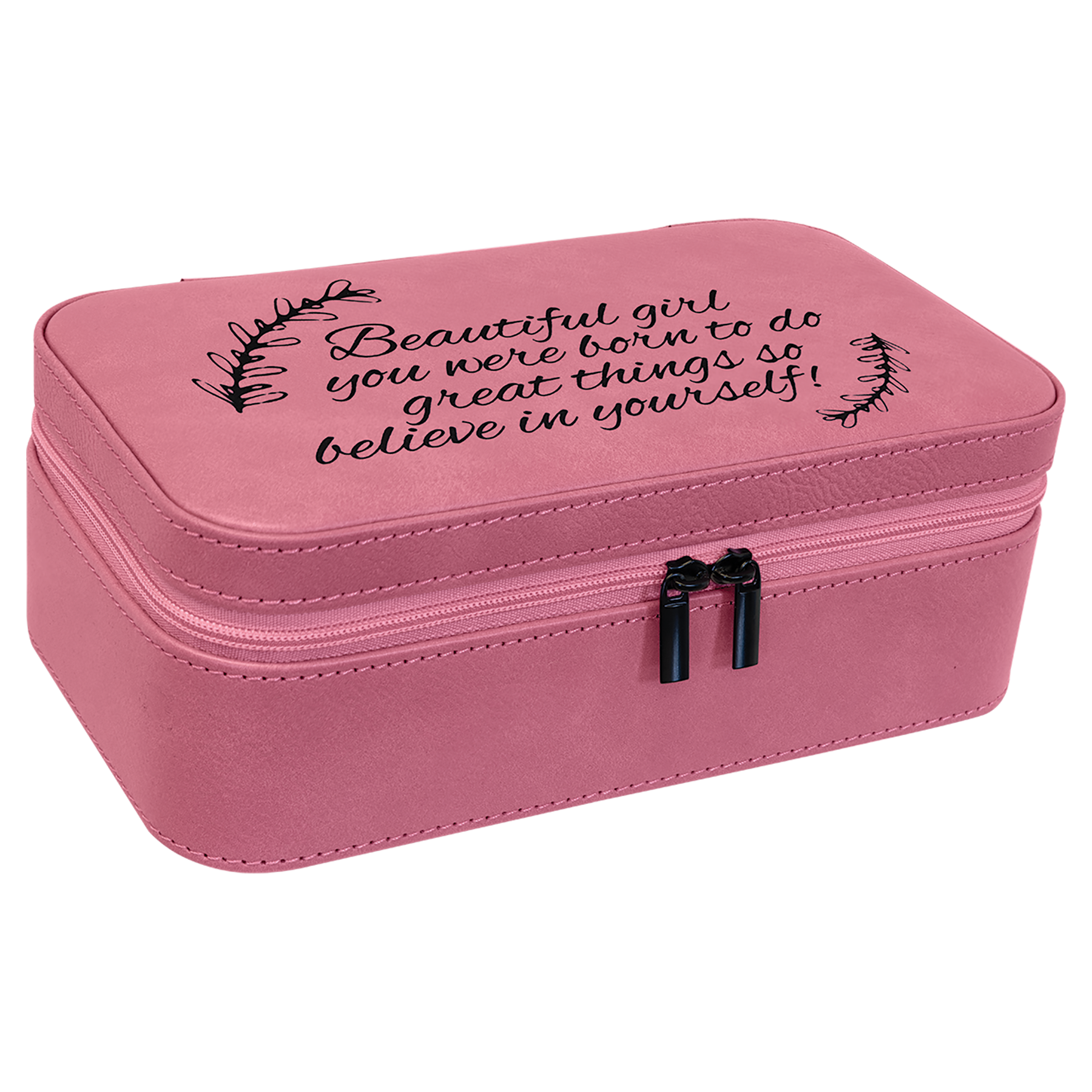 Pink Large Leatherette Jewelry Box