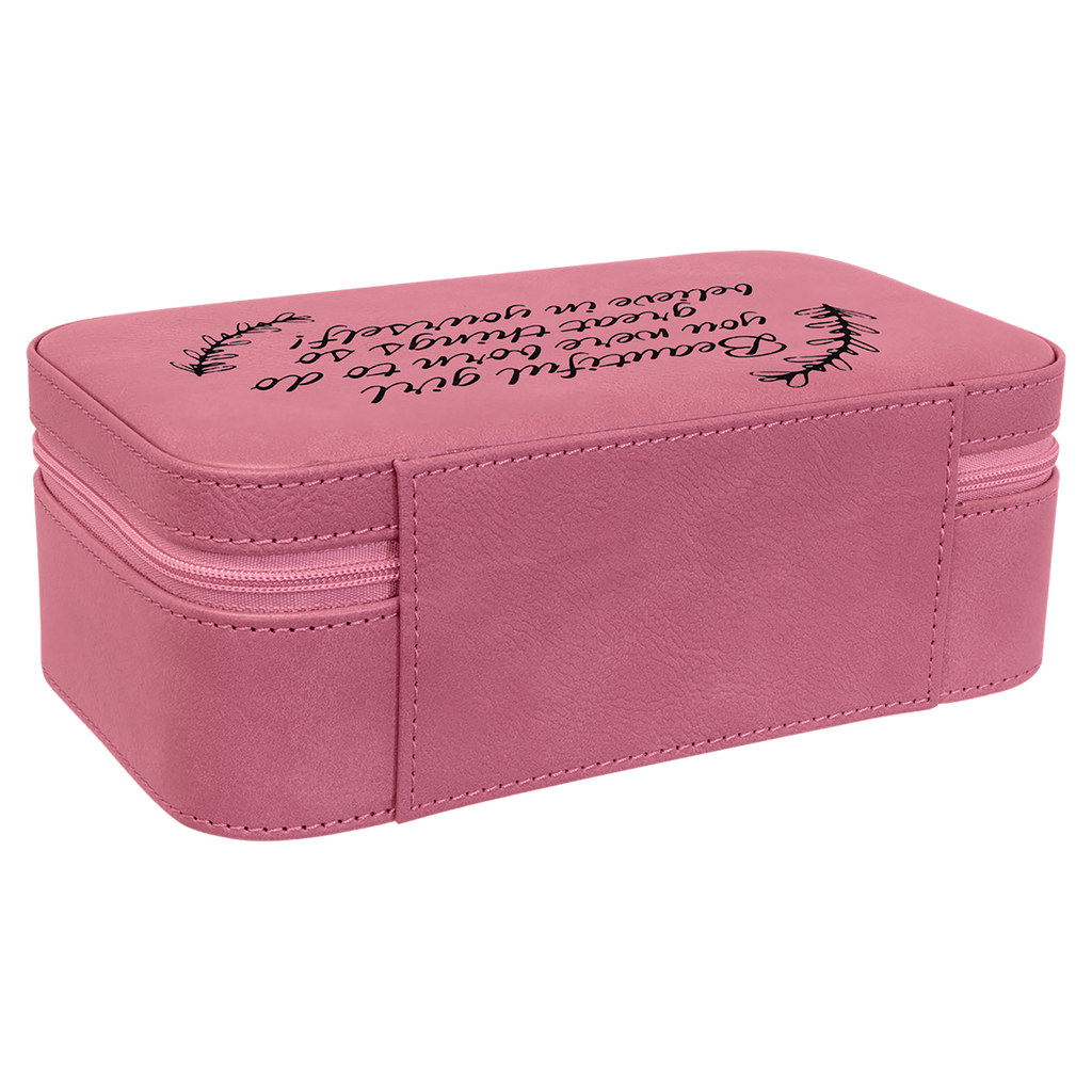 Pink Large Leatherette Jewelry Box