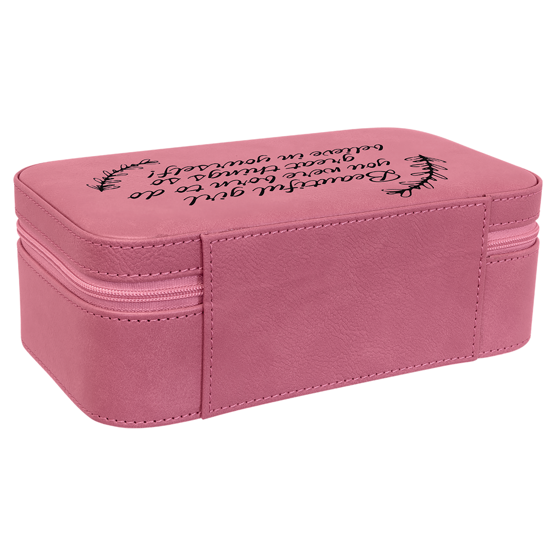 Pink Large Leatherette Jewelry Box