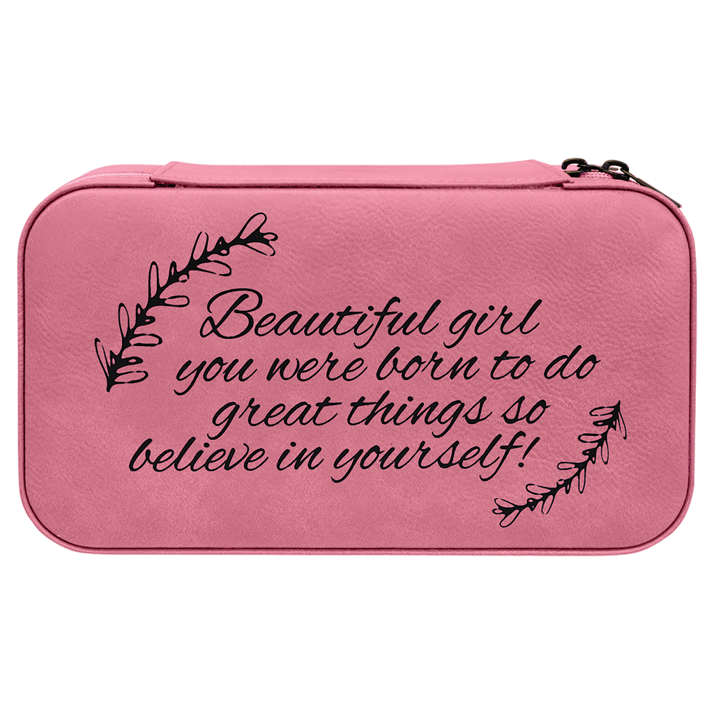 Pink Large Leatherette Jewelry Box