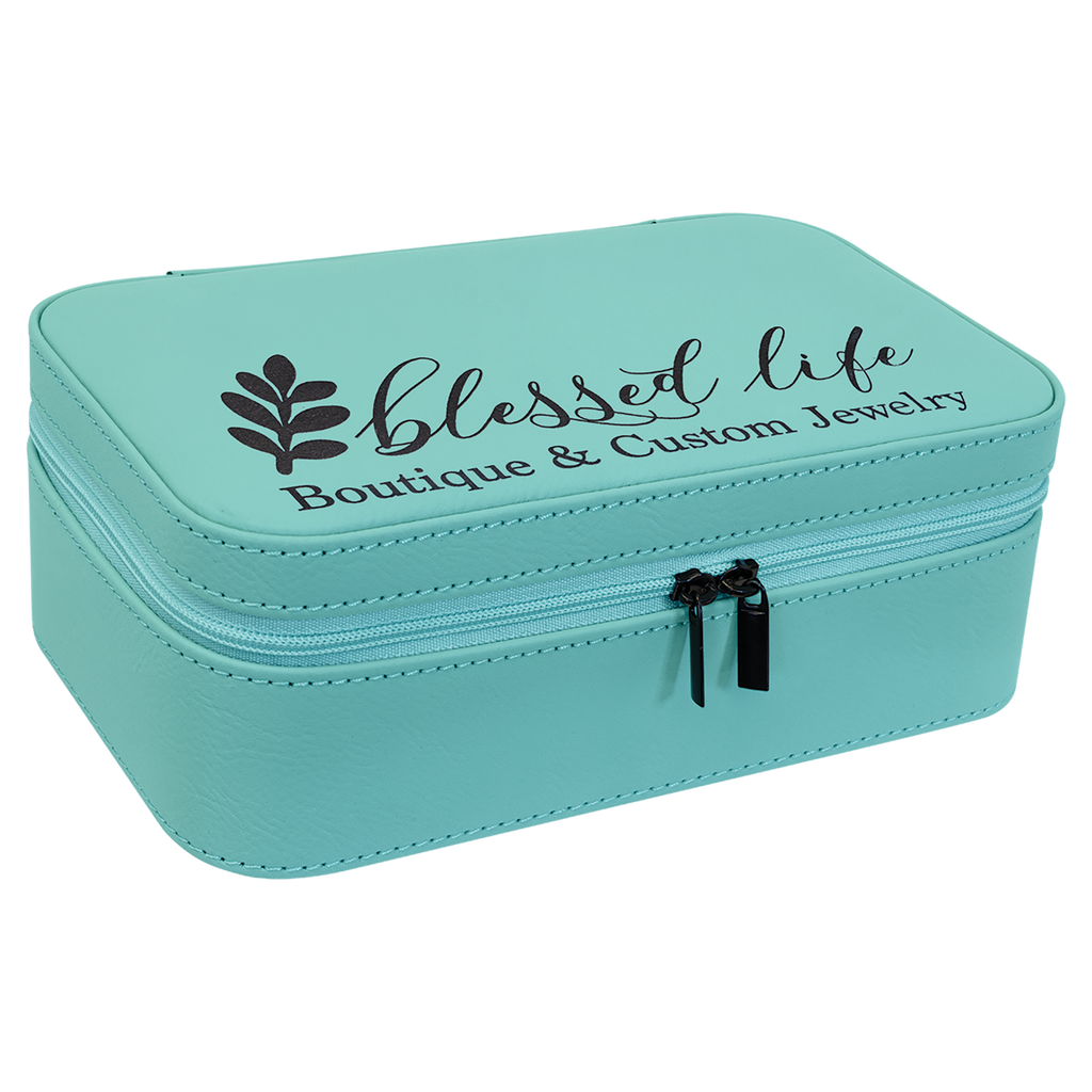 Teal Large Leatherette Jewelry Box