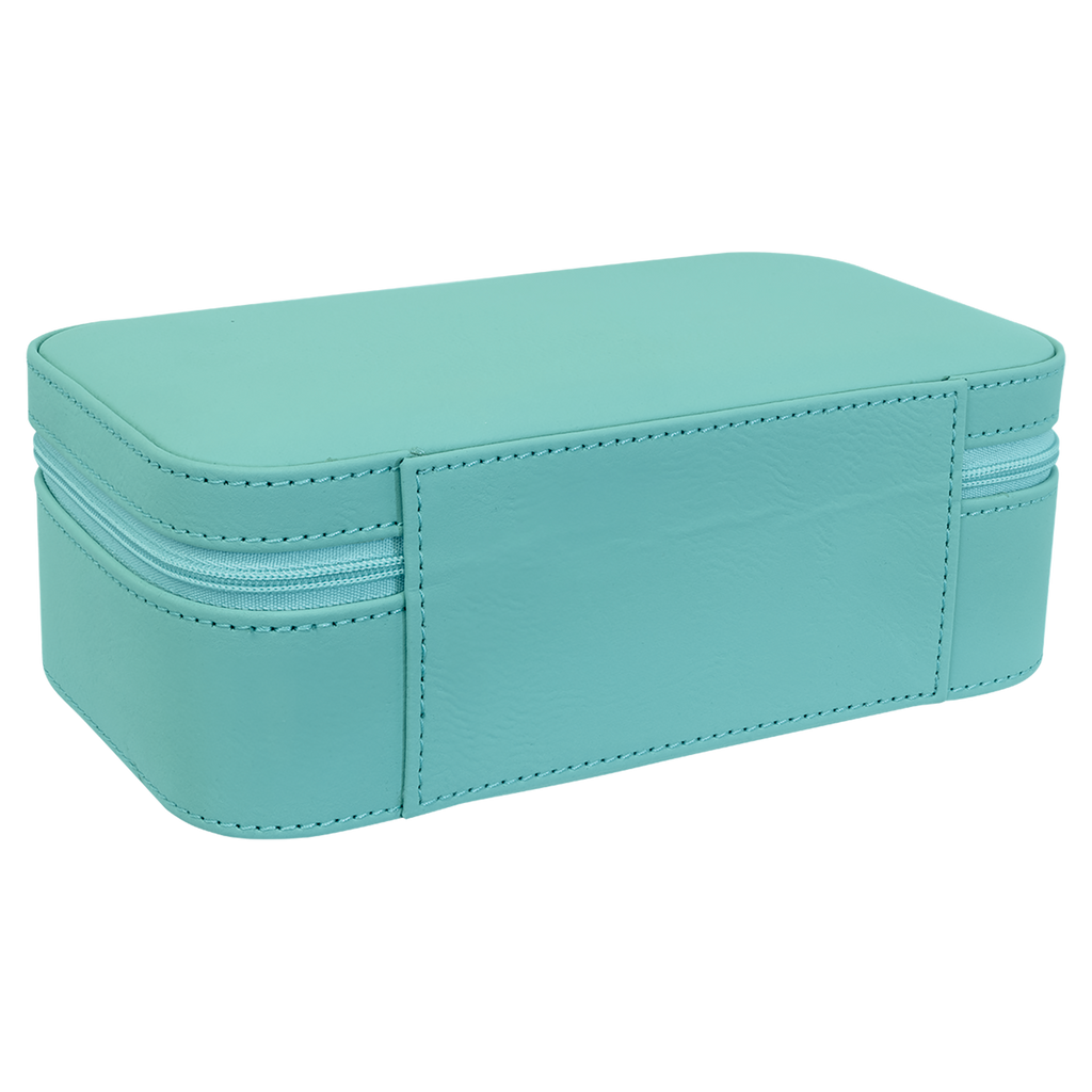 Teal Large Leatherette Jewelry Box blank-preview