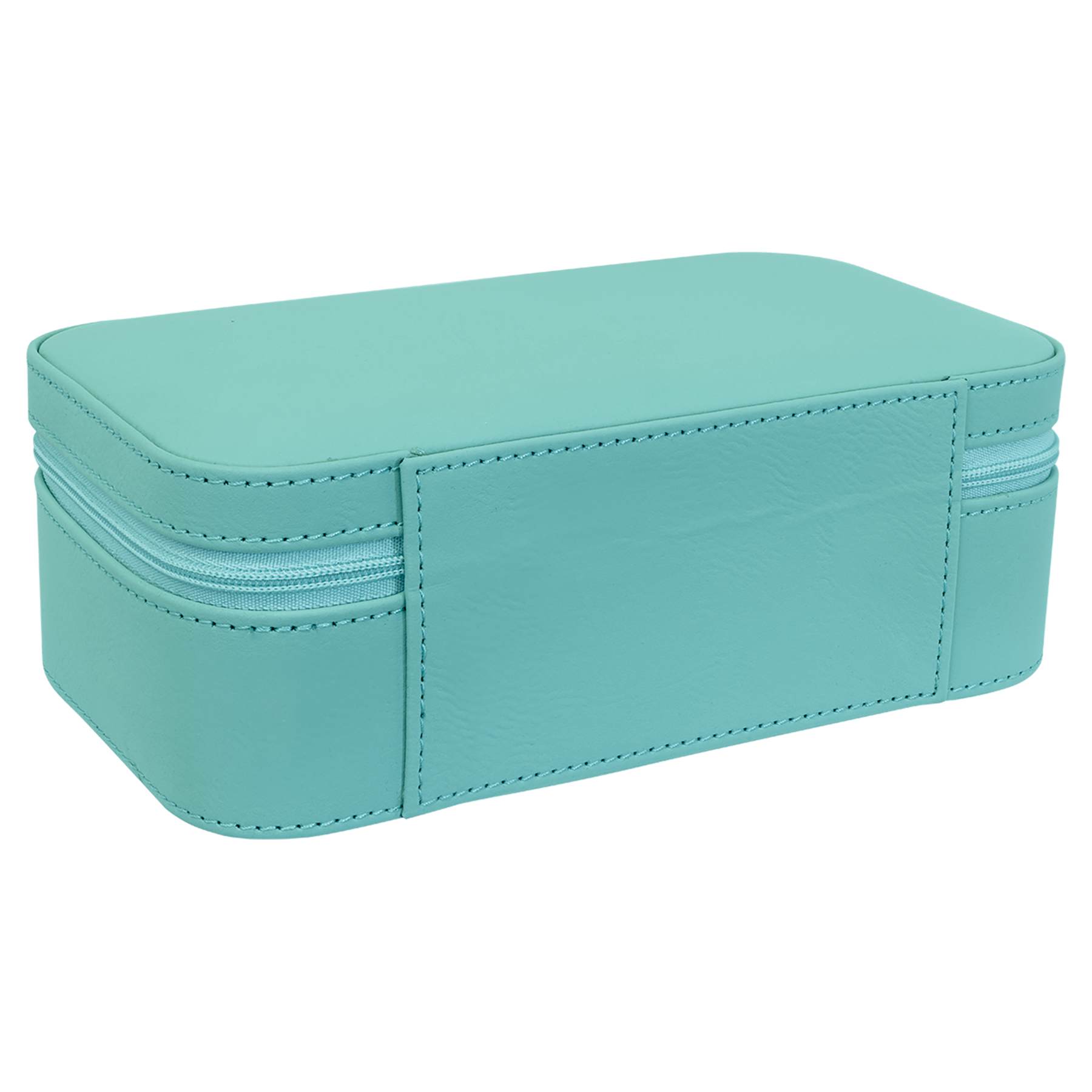 Teal Large Leatherette Jewelry Box blank-preview