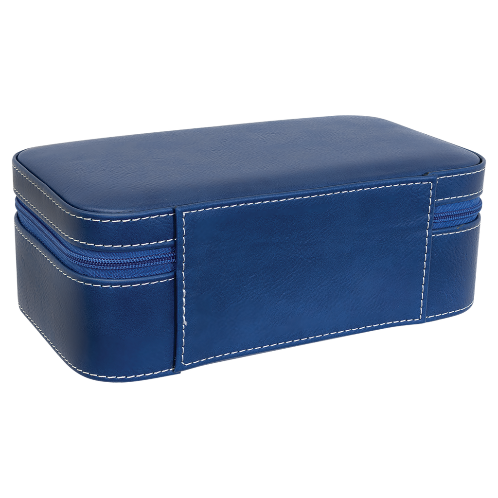 Blue/Silver Large Leatherette Jewelry Box blank-preview