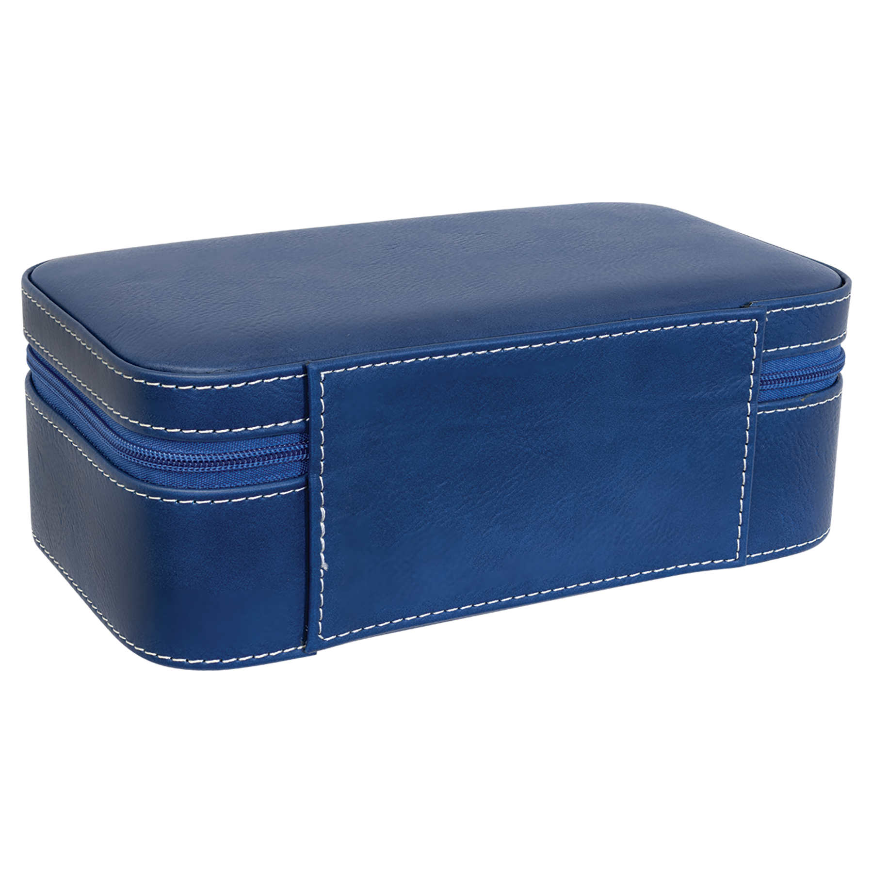 Blue/Silver Large Leatherette Jewelry Box blank-preview