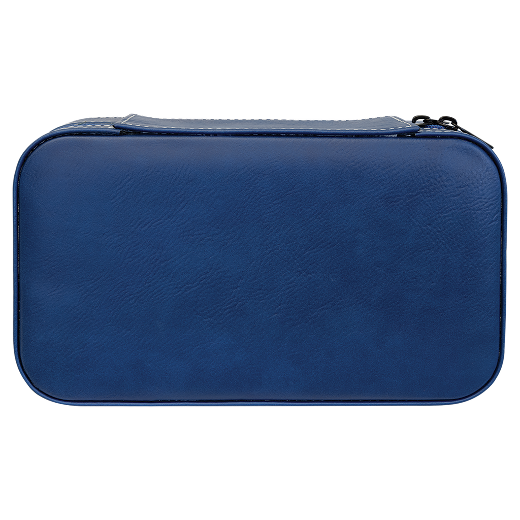 Blue/Silver Large Leatherette Jewelry Box