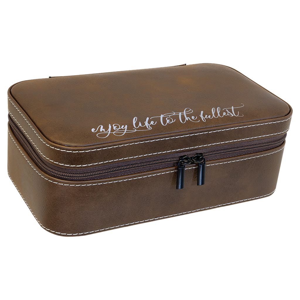 Rustic/Silver Large Leatherette Jewelry Box