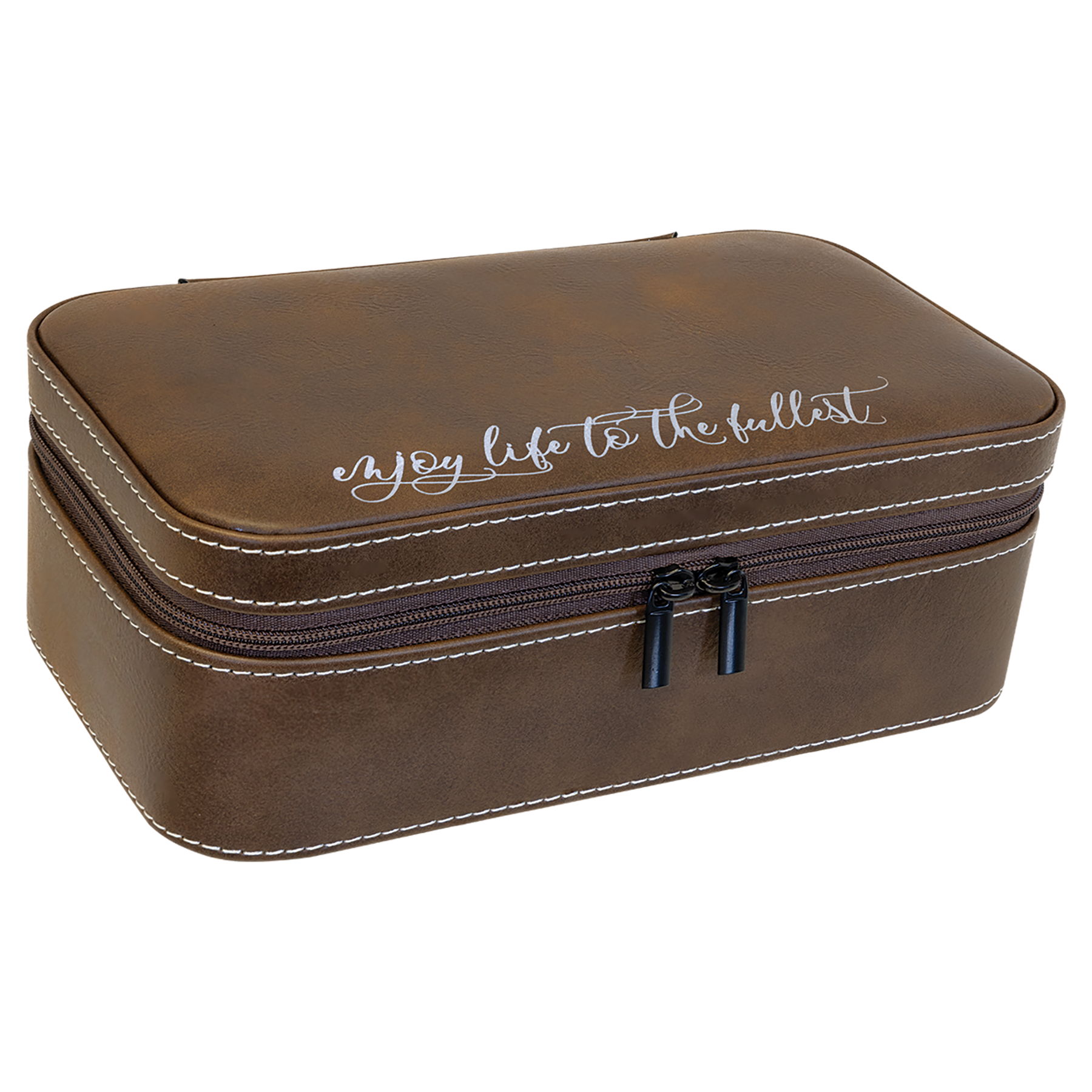 Rustic/Silver Large Leatherette Jewelry Box