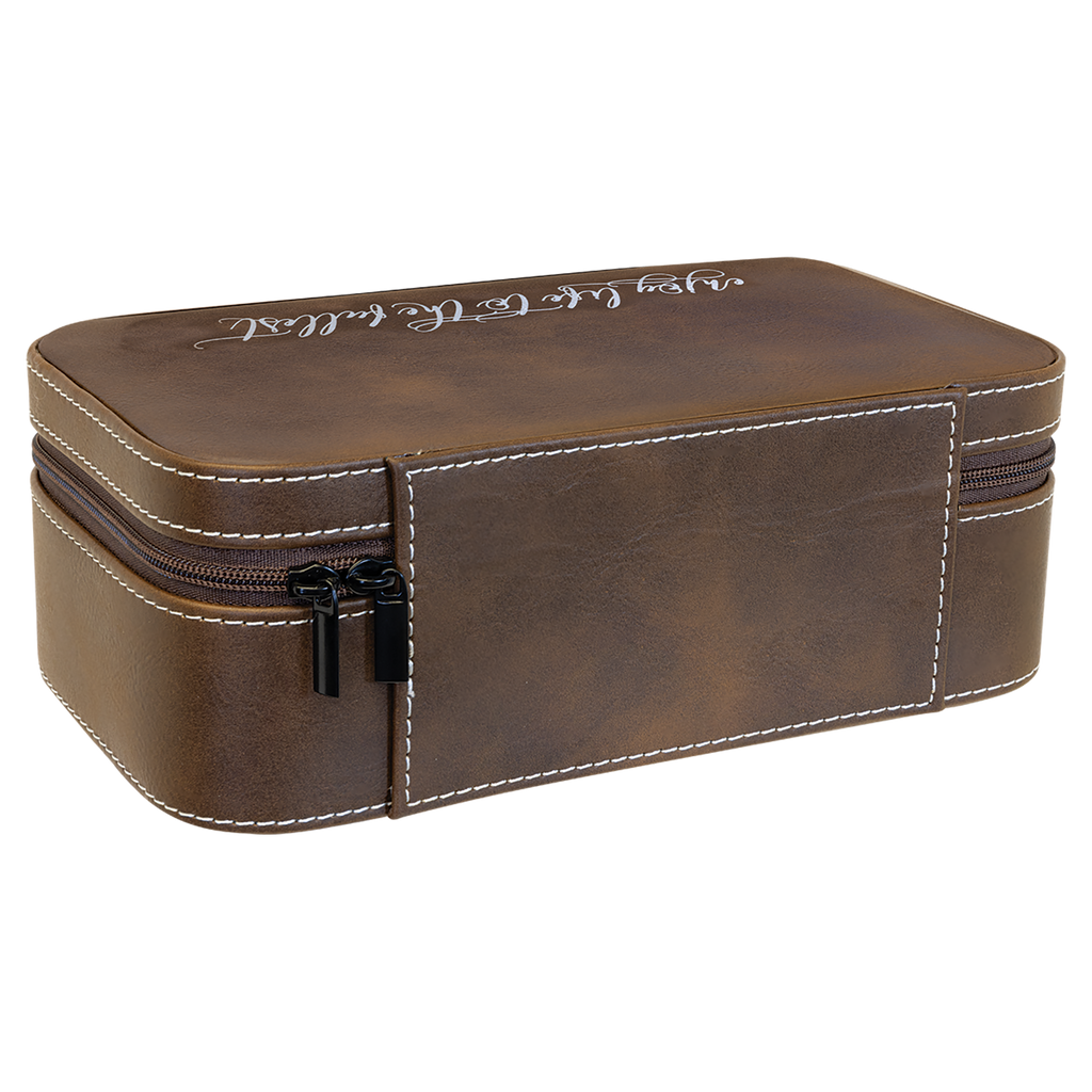 Rustic/Silver Large Leatherette Jewelry Box
