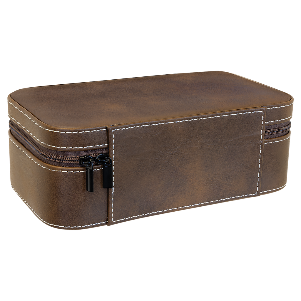 Rustic/Silver Large Leatherette Jewelry Box blank-preview