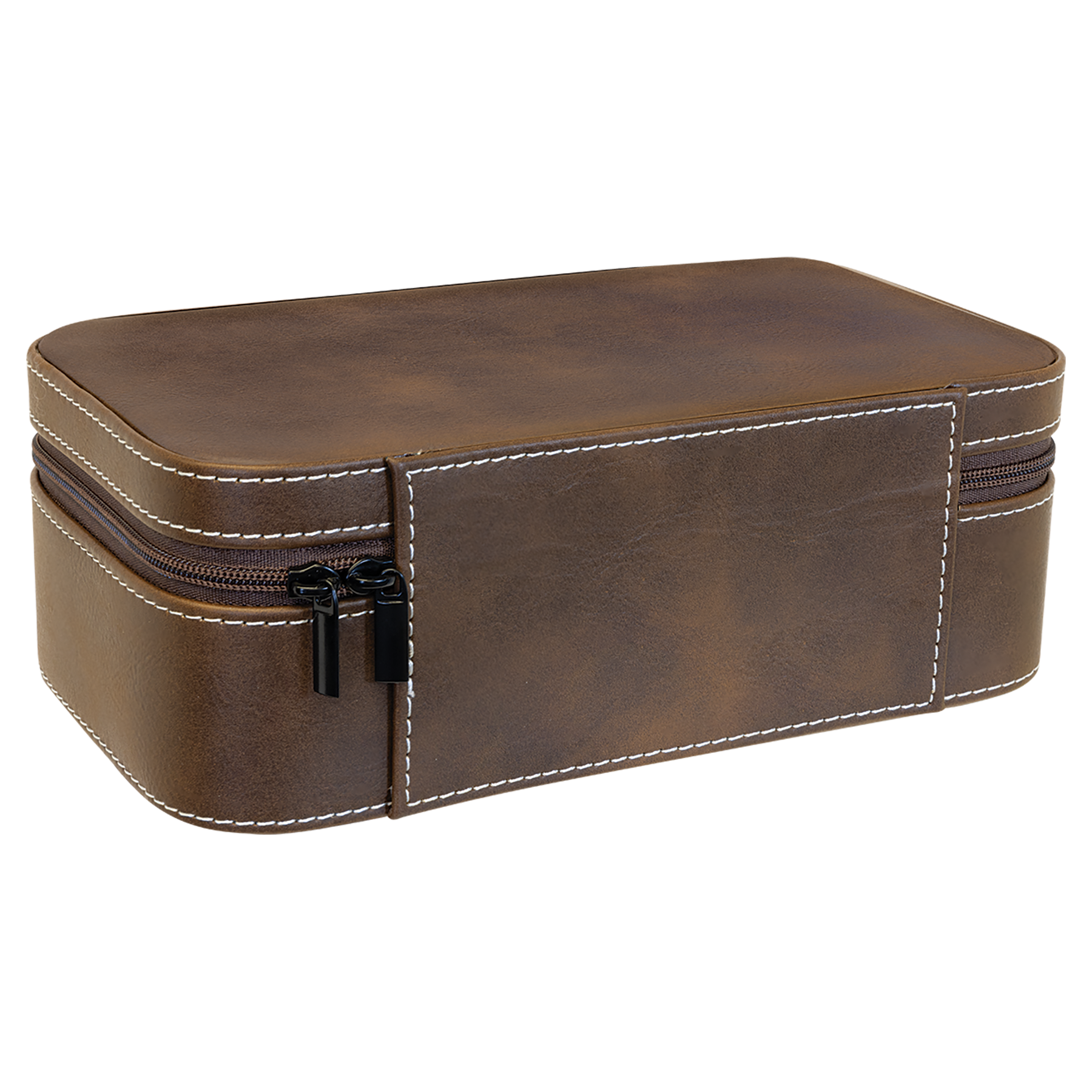 Rustic/Silver Large Leatherette Jewelry Box blank-preview