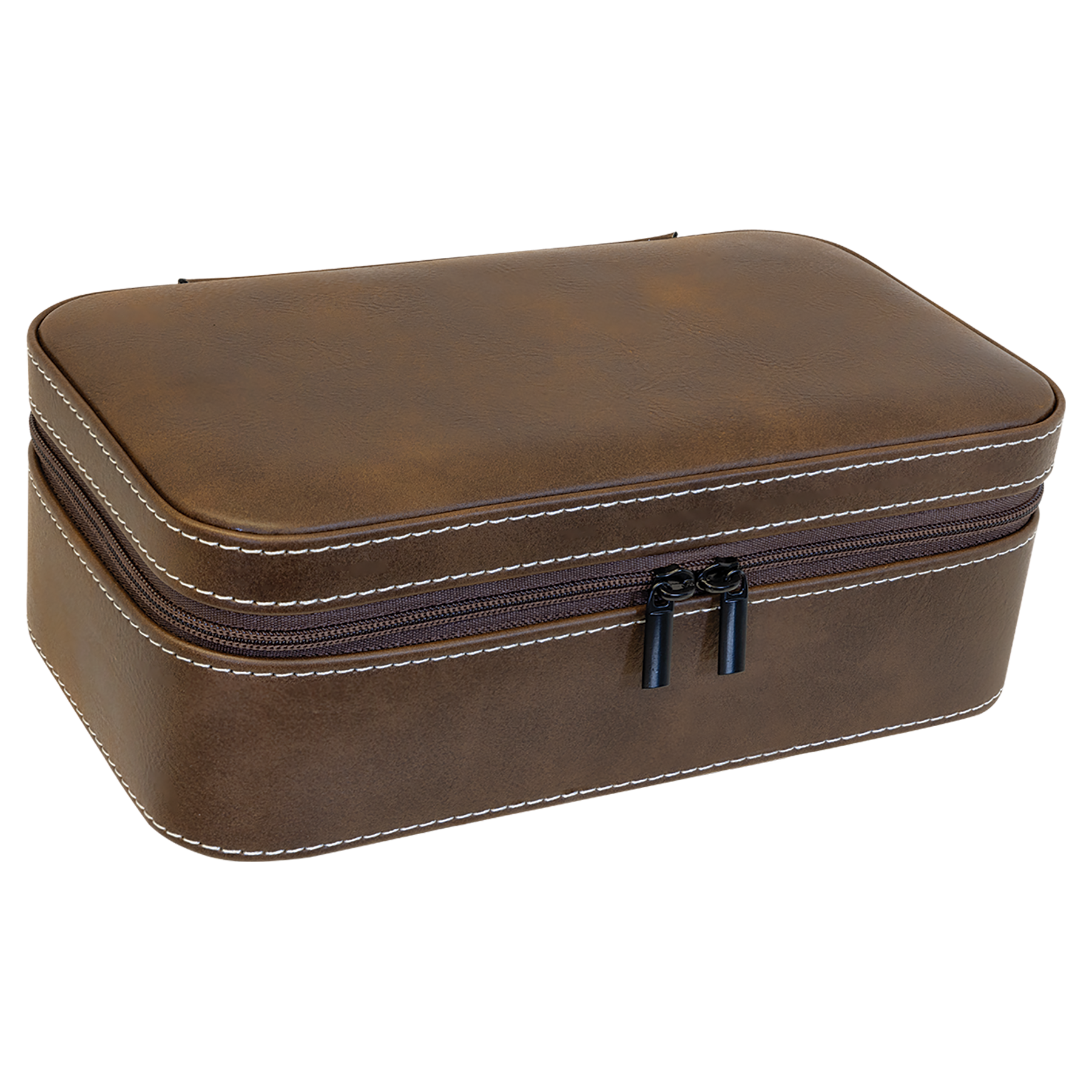 Rustic/Silver Large Leatherette Jewelry Box