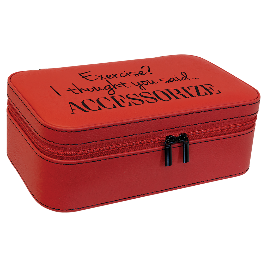 Red Large Leatherette Jewelry Box