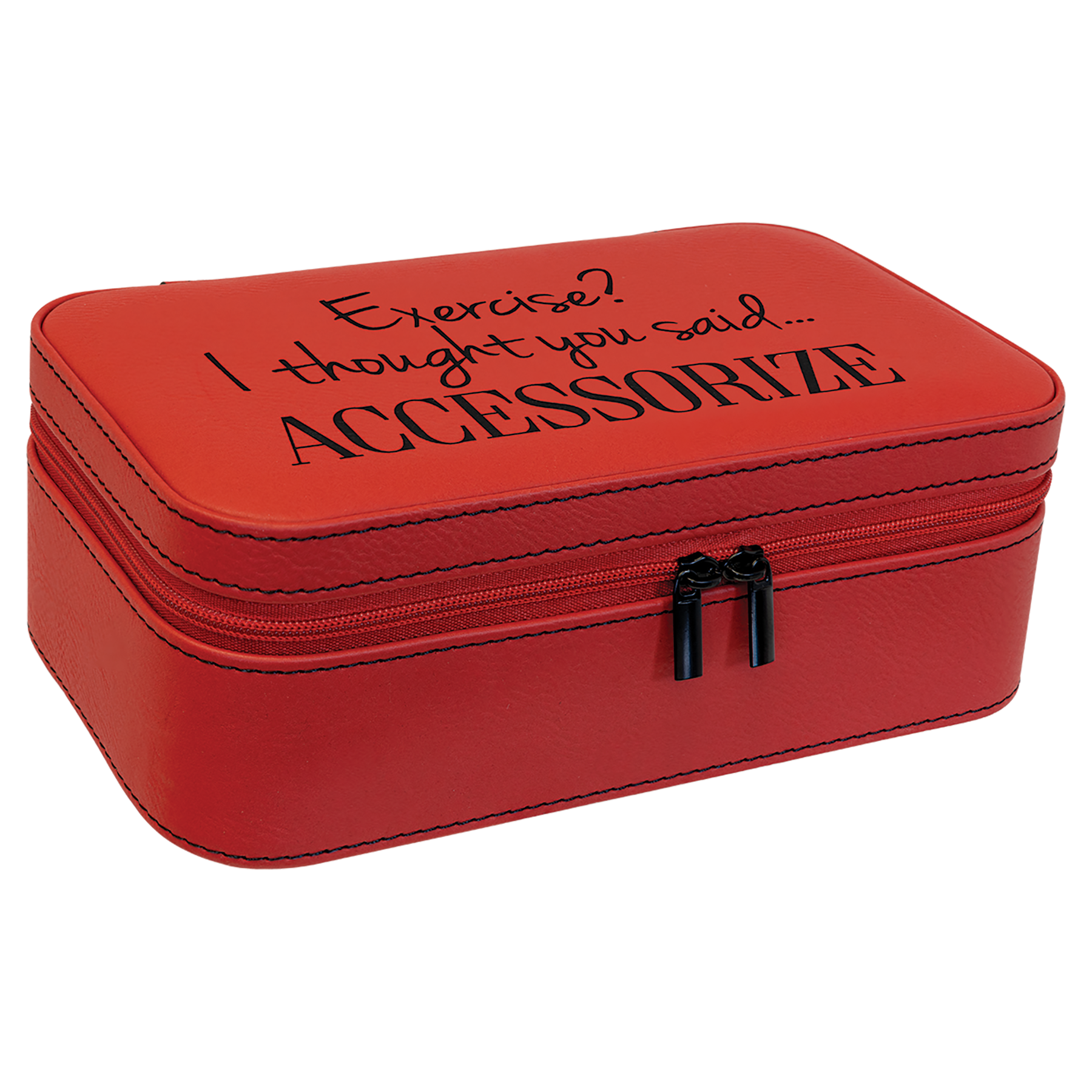 Red Large Leatherette Jewelry Box