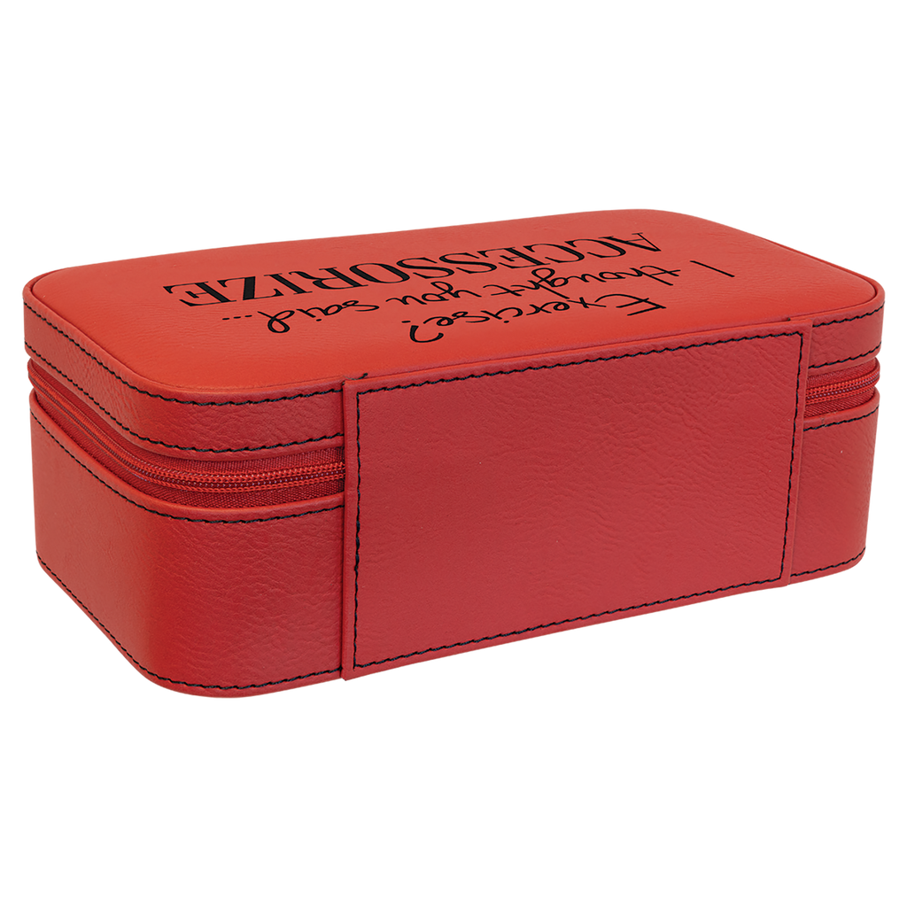 Red Large Leatherette Jewelry Box