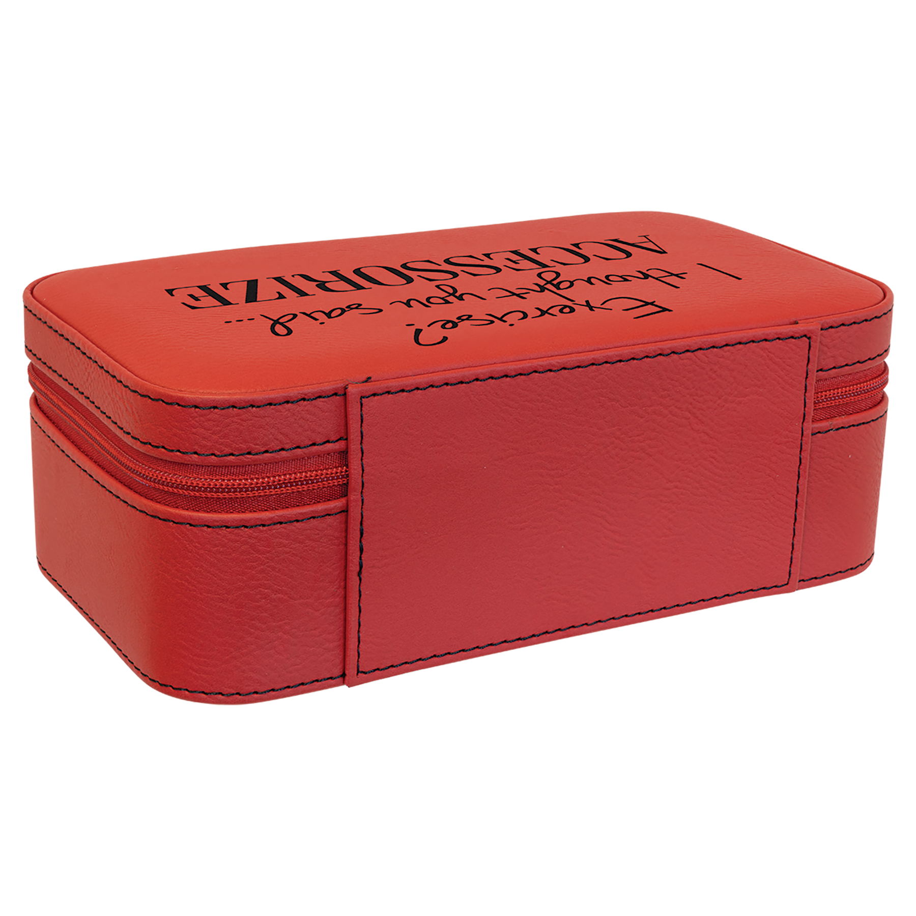 Red Large Leatherette Jewelry Box