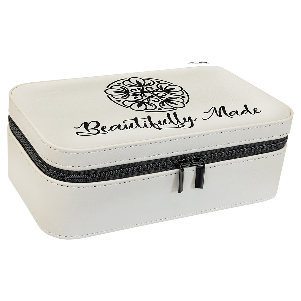 White Large Leatherette Jewelry Box