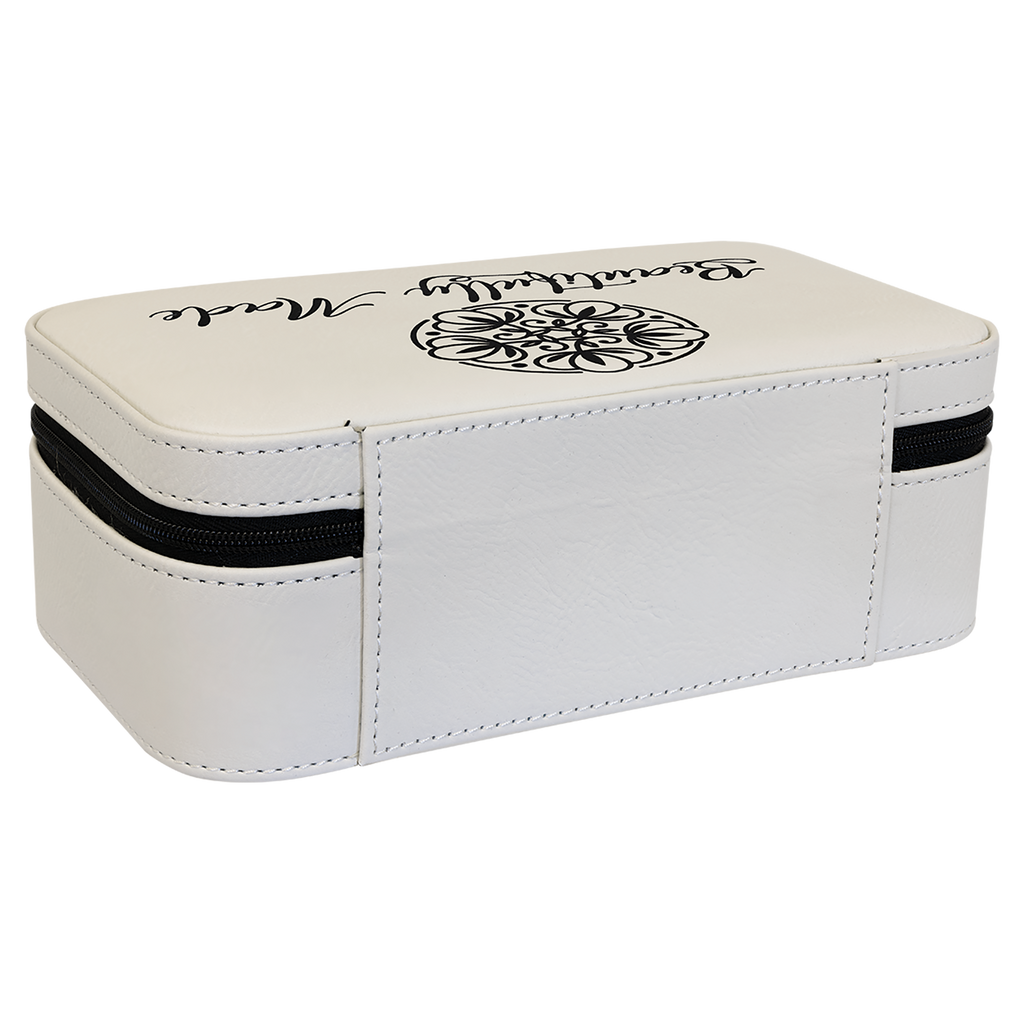 White Large Leatherette Jewelry Box
