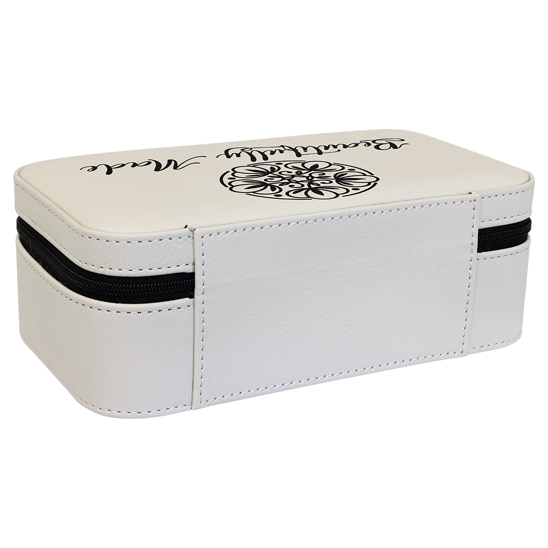 White Large Leatherette Jewelry Box