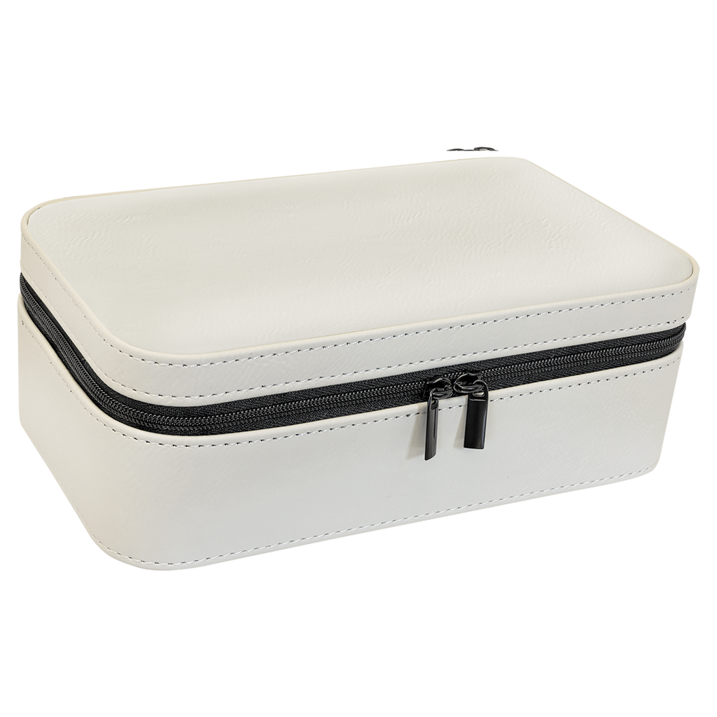 White Large Leatherette Jewelry Box