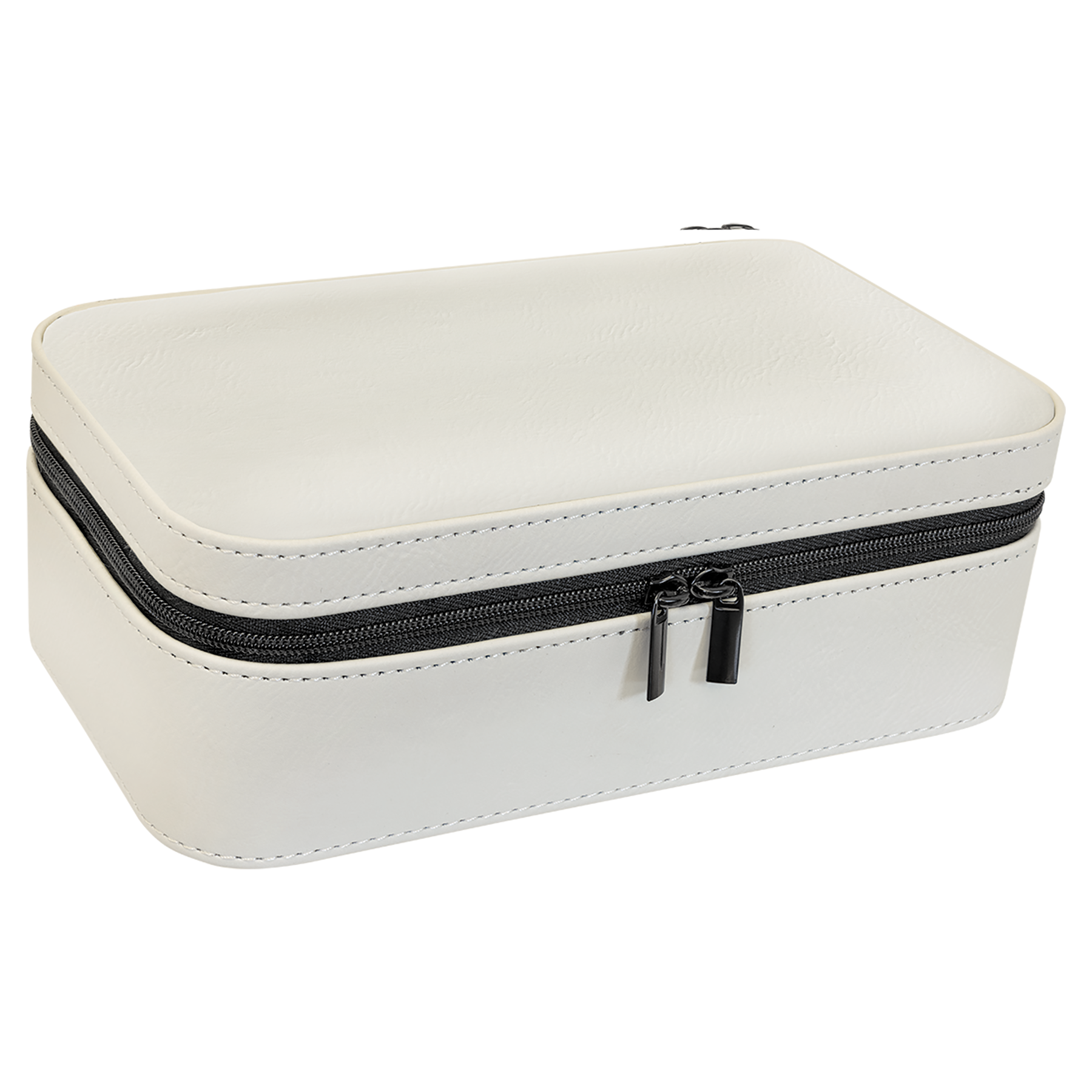 White Large Leatherette Jewelry Box