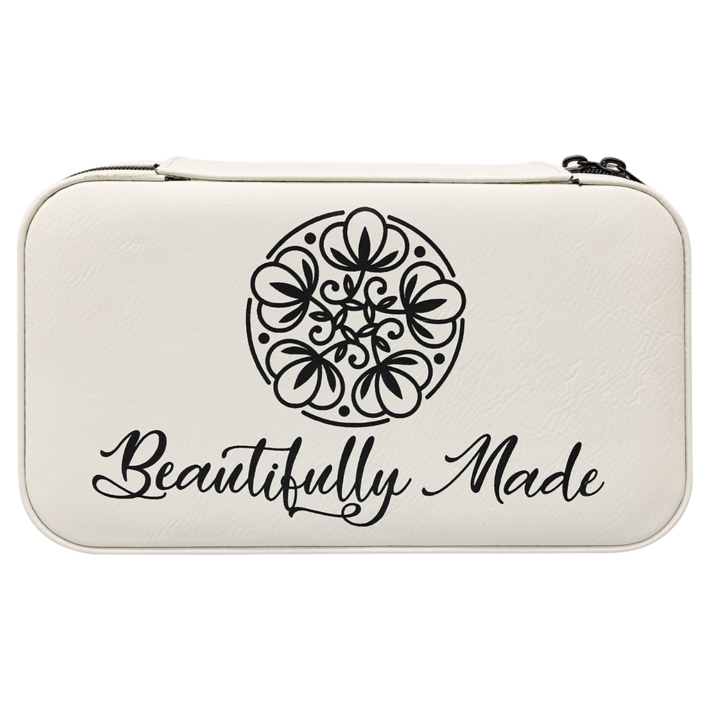 White Large Leatherette Jewelry Box