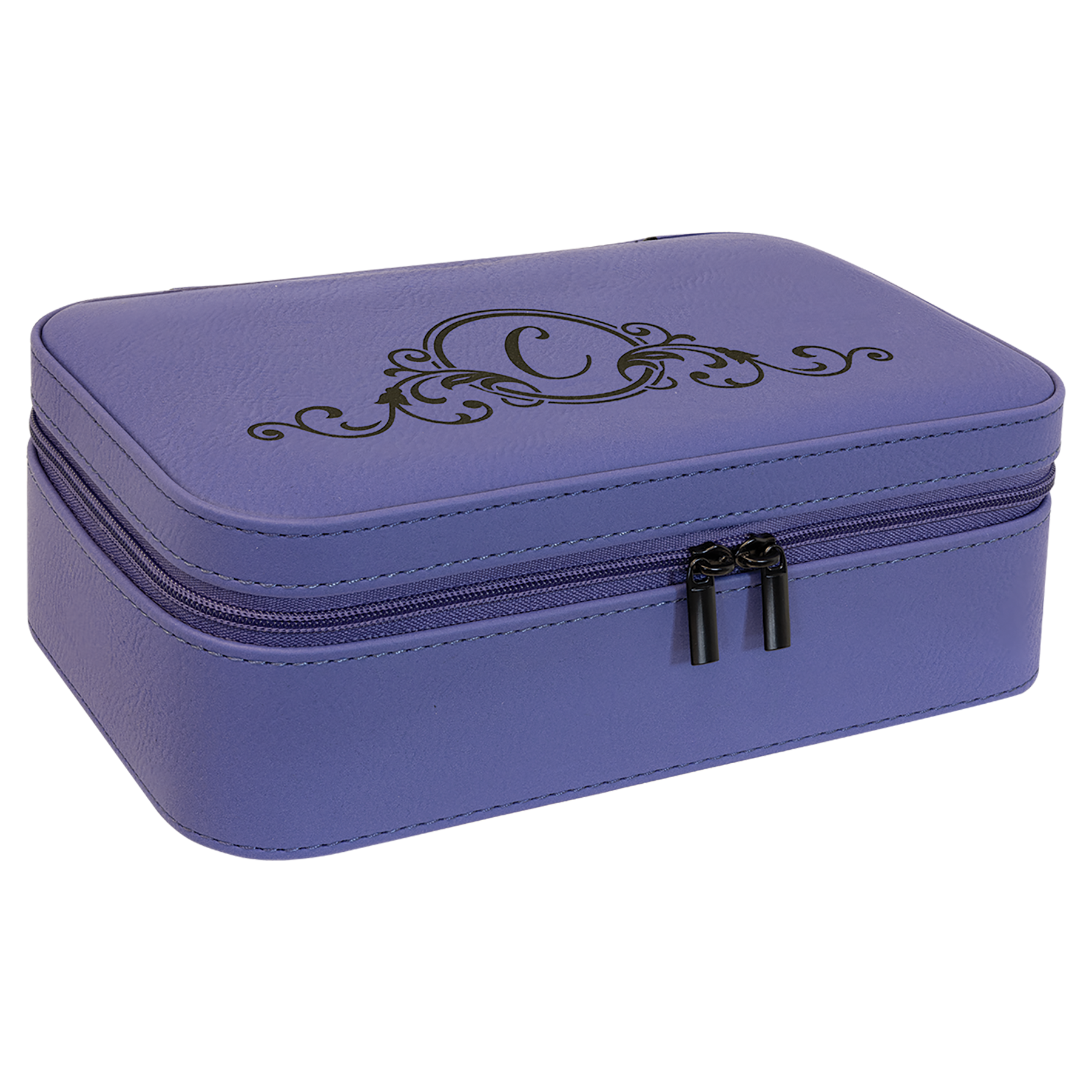 Purple Large Leatherette Jewelry Box