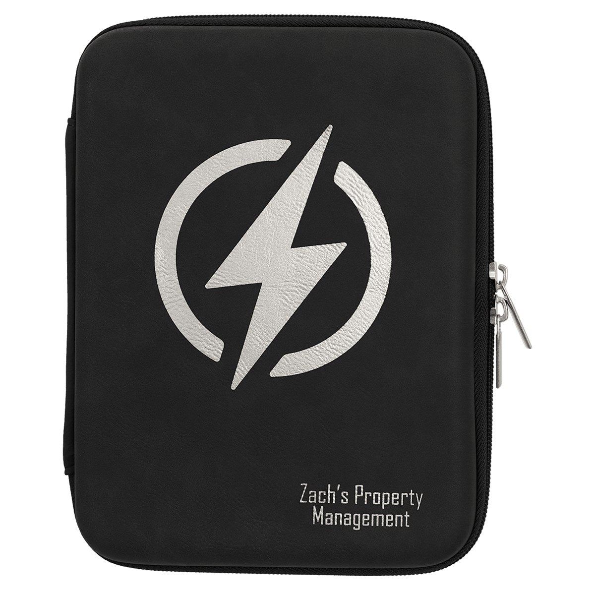 Black/Silver Leatherette Cord Case