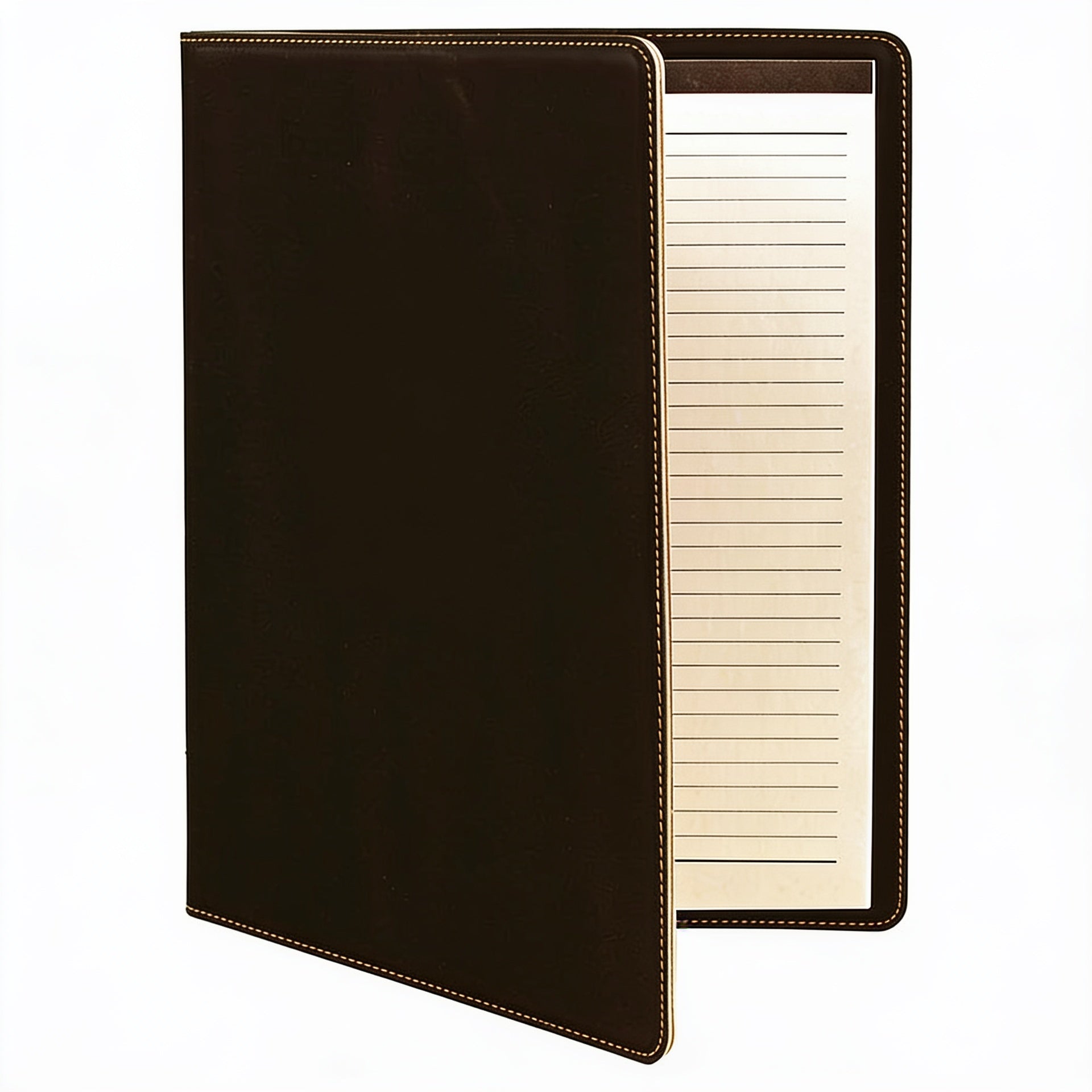 Black/Gold Leatherette Portfolio with Notepad blank-preview