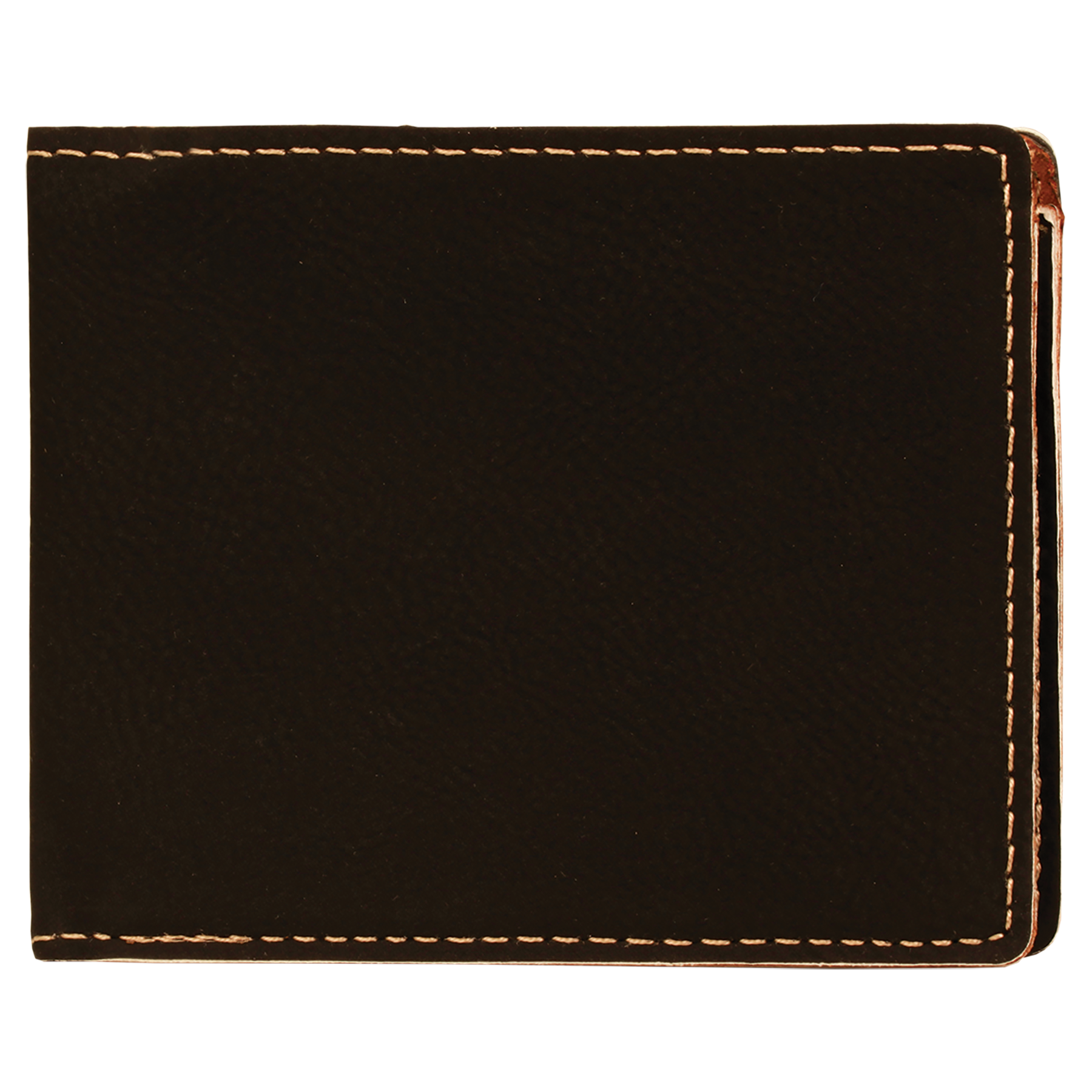 Black/Gold Leatherette Bifold Wallet blank-preview