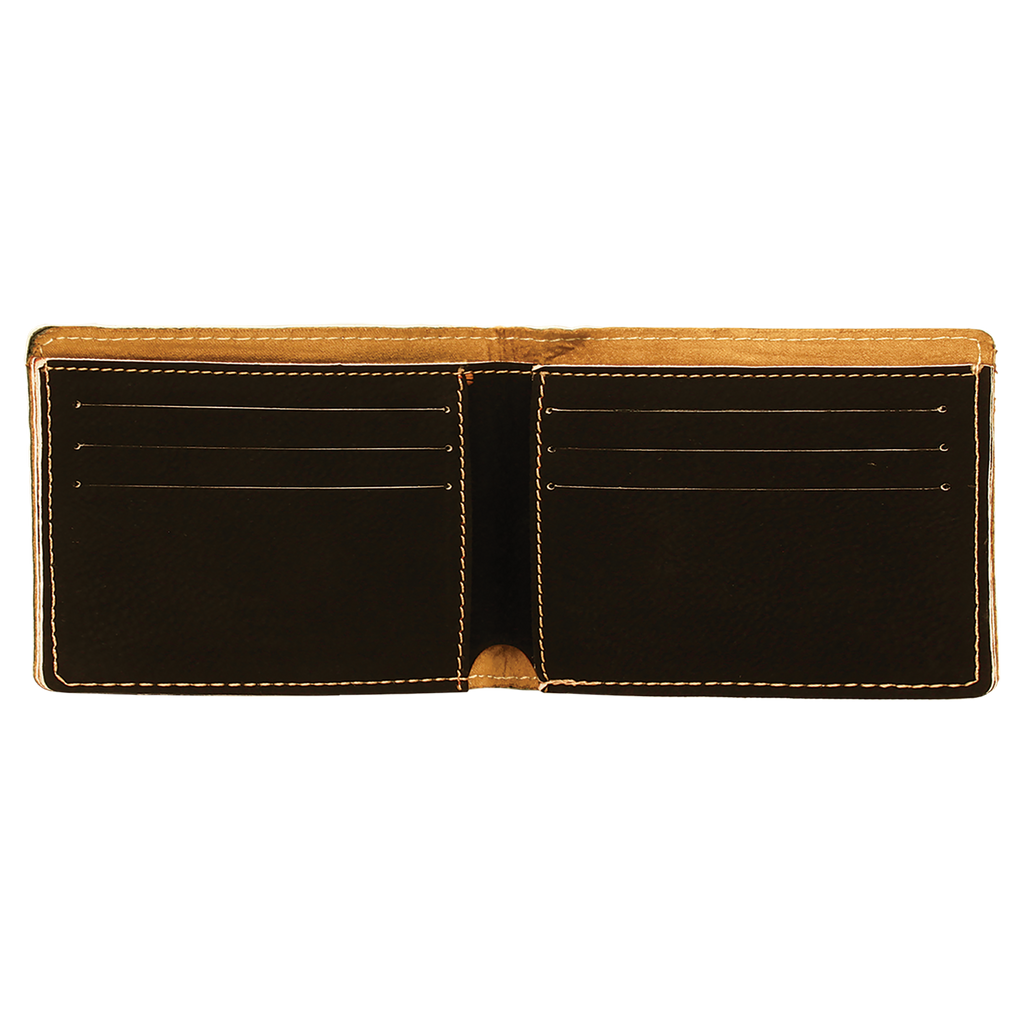 Black/Gold Leatherette Bifold Wallet