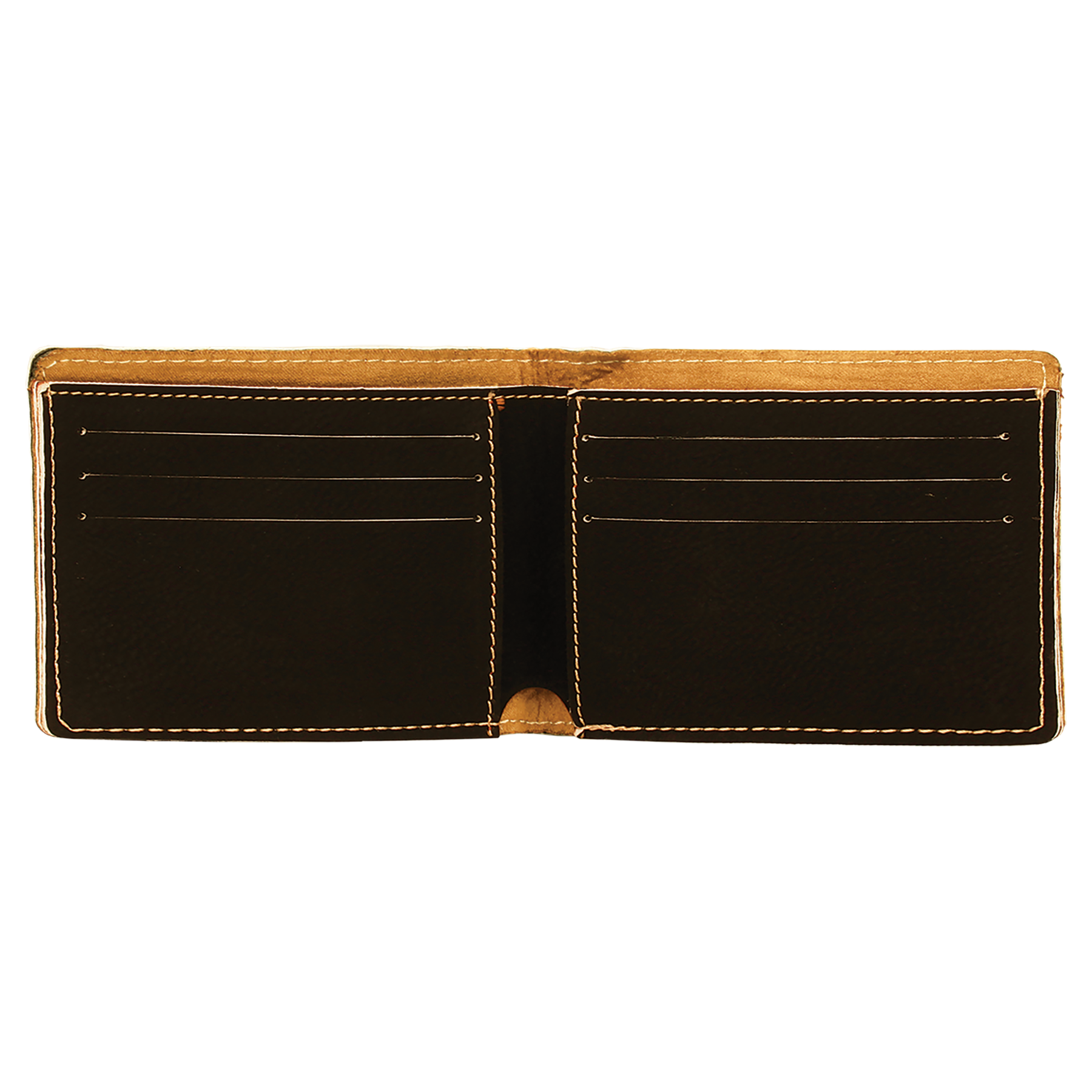 Black/Gold Leatherette Bifold Wallet