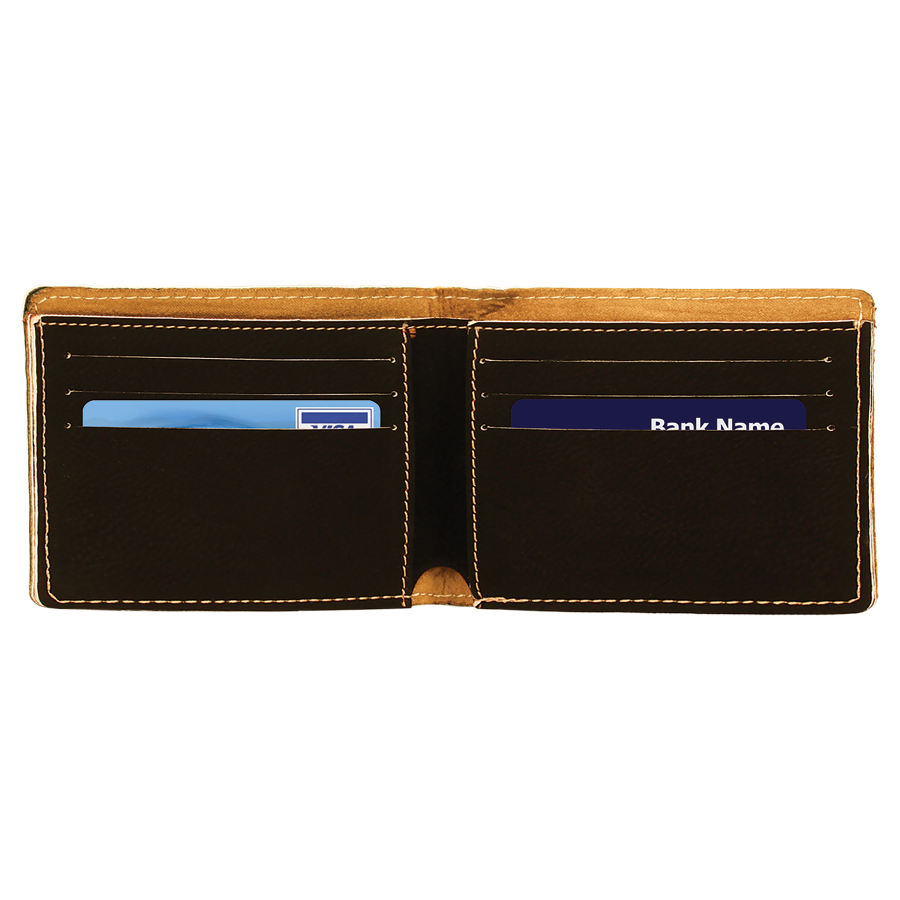 Black/Gold Leatherette Bifold Wallet
