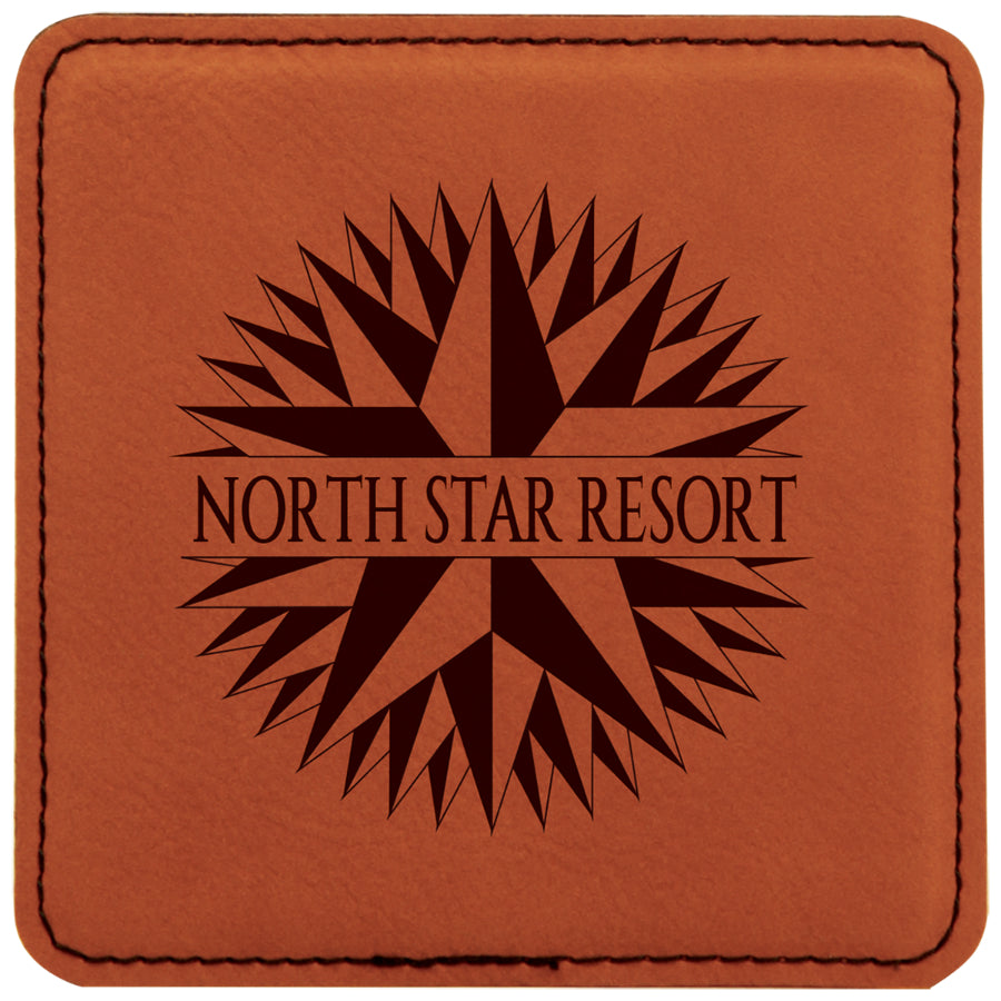 Rawhide Square Leatherette 6-Coaster Set