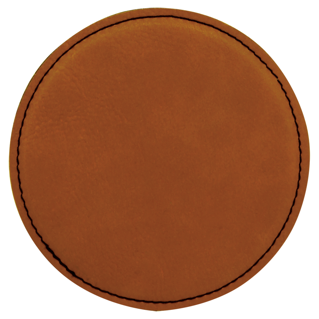 Rawhide Round Leatherette Coaster blank-preview