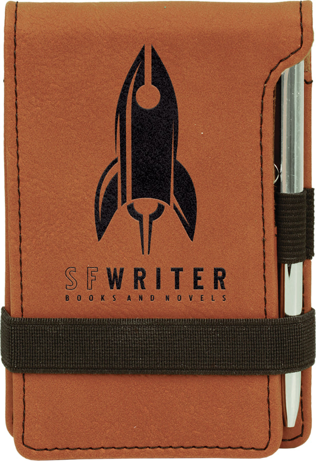 Rawhide Leatherette Mini Notepad with Pen