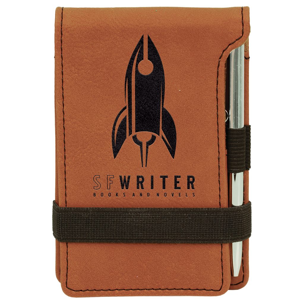 Rawhide Leatherette Mini Notepad with Pen