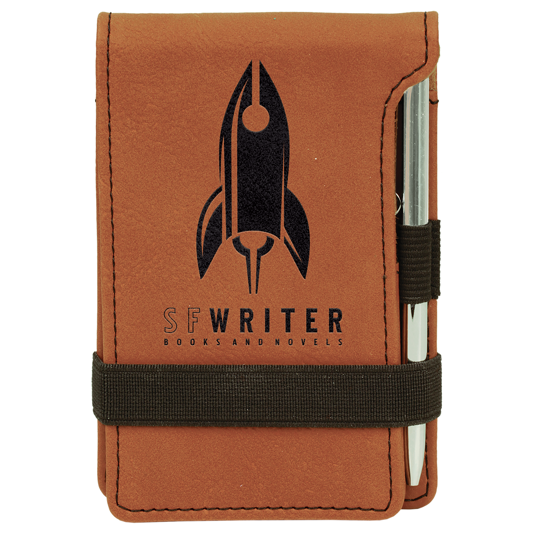 Rawhide Leatherette Mini Notepad with Pen