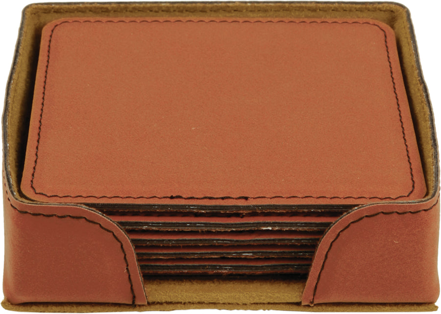 Rawhide Square Leatherette 6-Coaster Set blank-preview