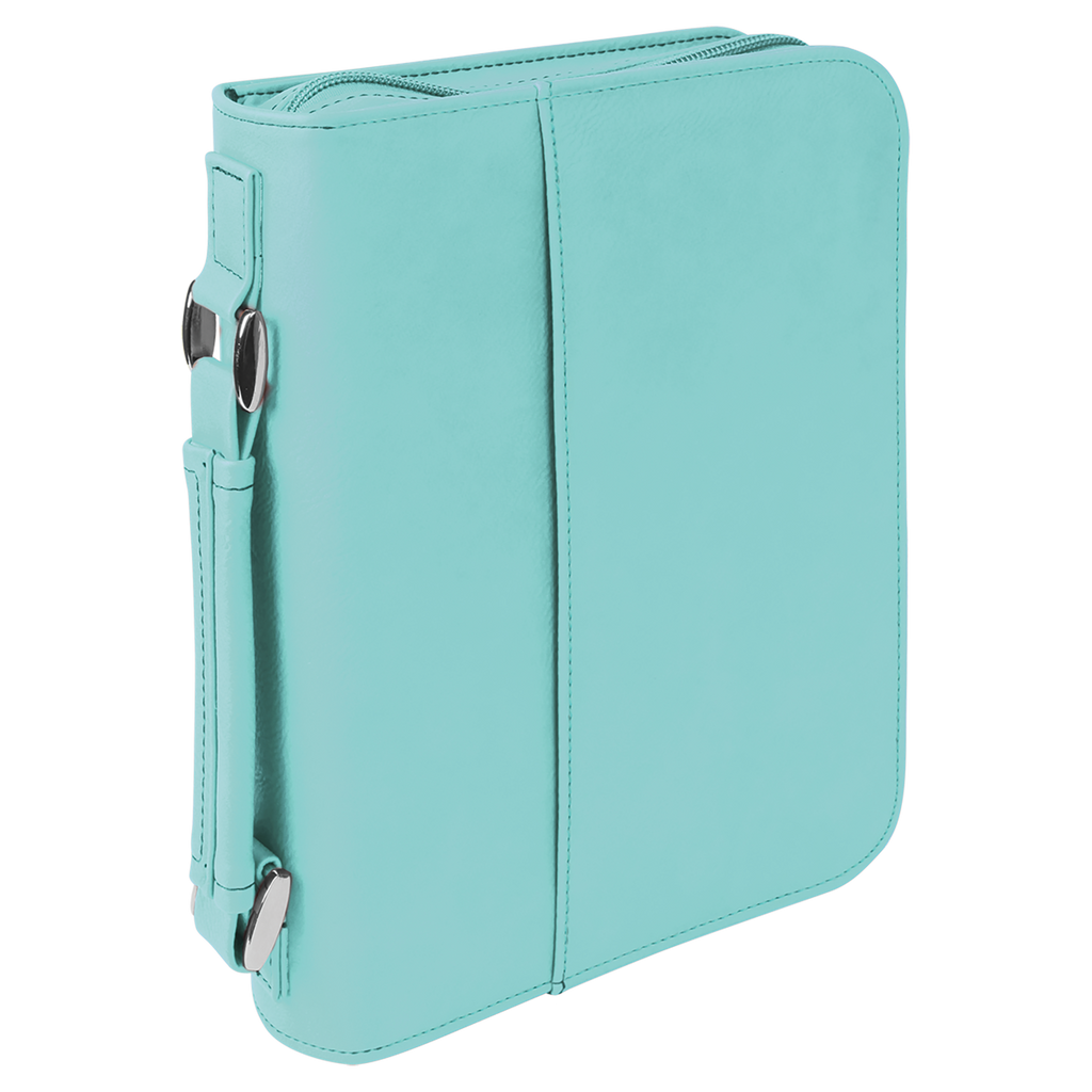 Teal Leatherette Book/Bible Cover with Zipper blank-preview
